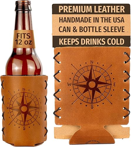 Miniatura 7 de Oowee - Fundas de cuero genuino para botellas, se adapta a botellas de cerveza de cuello largo de 12 onzas, soporte para botellas o abrazaderas para