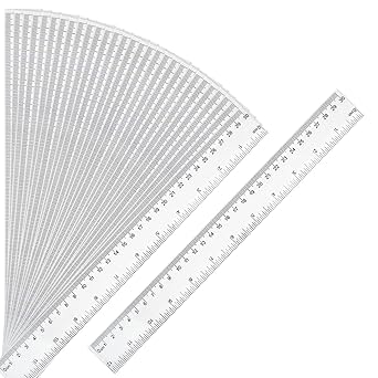 30 Packs Clear Plastic Ruler 12 Inch with Centimeter and Millimeter Metric.