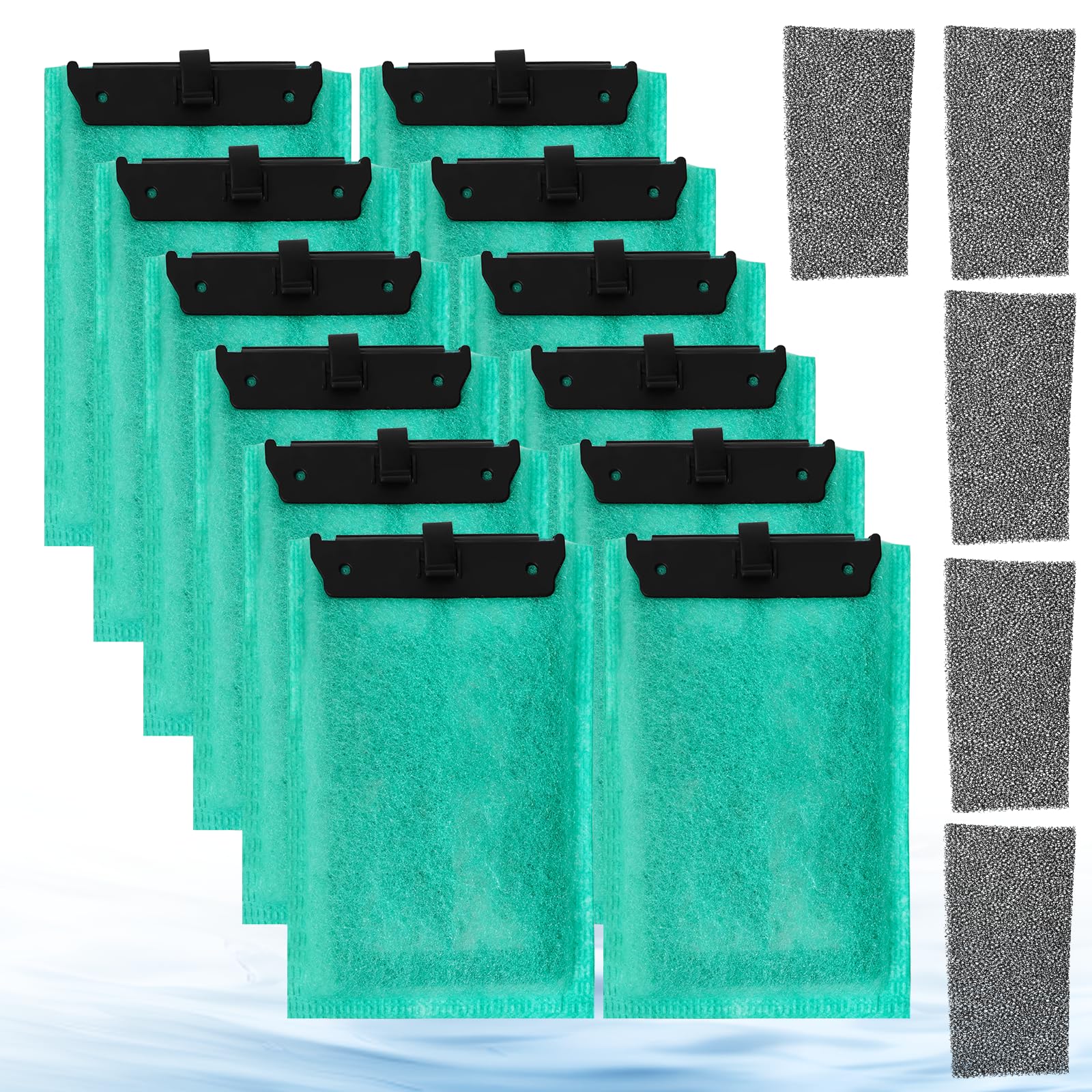 Set di cartucce filtro per acquari compatibile con Tetra EasyCrystal Aquarium C250 e C300, include 12 filtri a carbone attivo e 5 filtri in schiuma