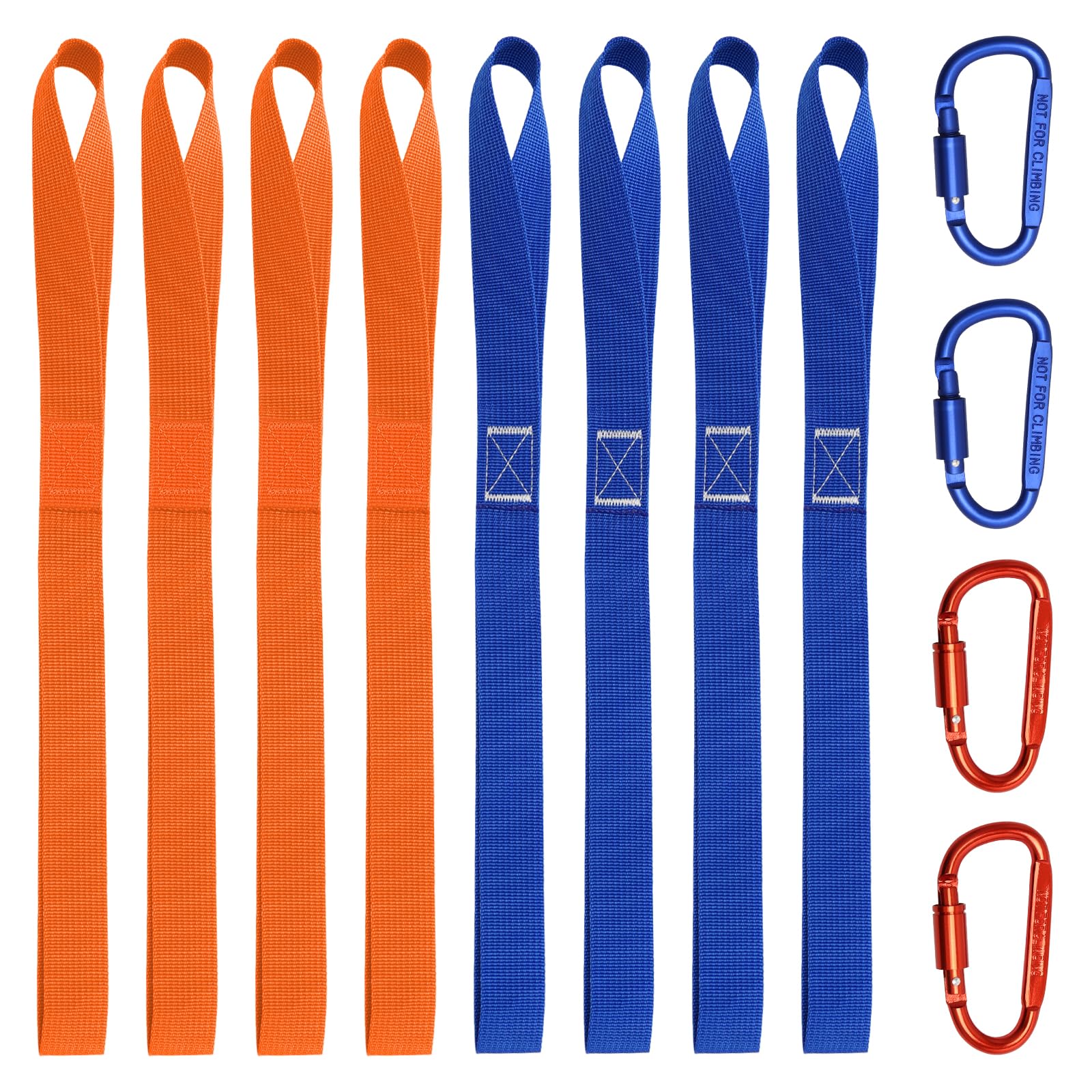 8 Stück Zurrschlaufen, Gurtschlaufen Nylon 2,5cm × 40,5cm mit 4 Stück Schraubkarabiner, Doppelschlaufen Gurt,Weiche Schlaufen Spanngurte Belastbarkeit 1000 Kg für Motorrad Auto Camping Tragfähigkeit