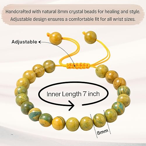Miniatura 97 de Amazing Gemstone Crystal Bracelet for Women Men's Gifts - Protection Healing Crystal Bracelet - 8mm Gemstone Beaded Adjustable Bracelet Pulseras