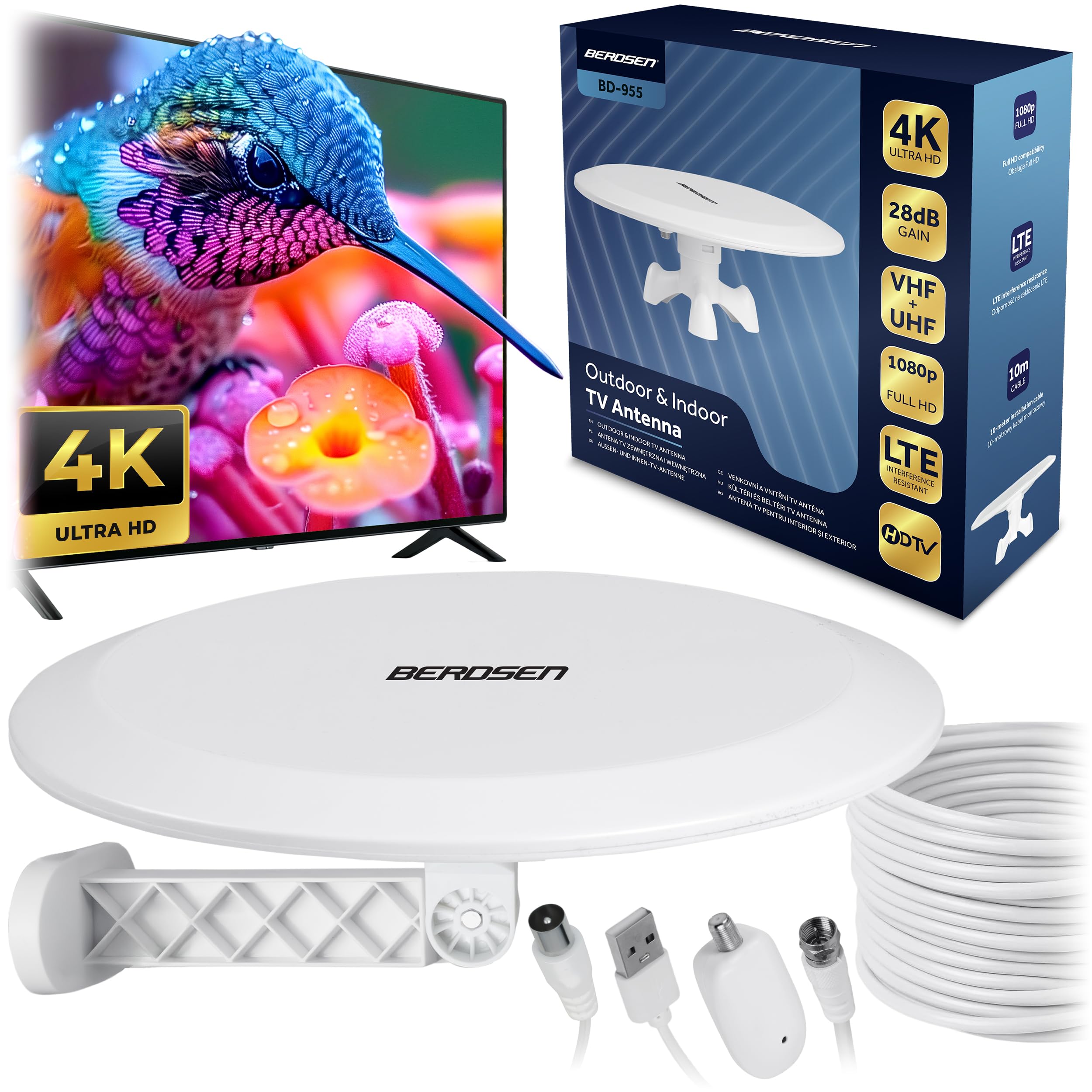 Strong SRT 30 DVB-T2 binnen antenne met voeding en kabel - Satelliet winkel