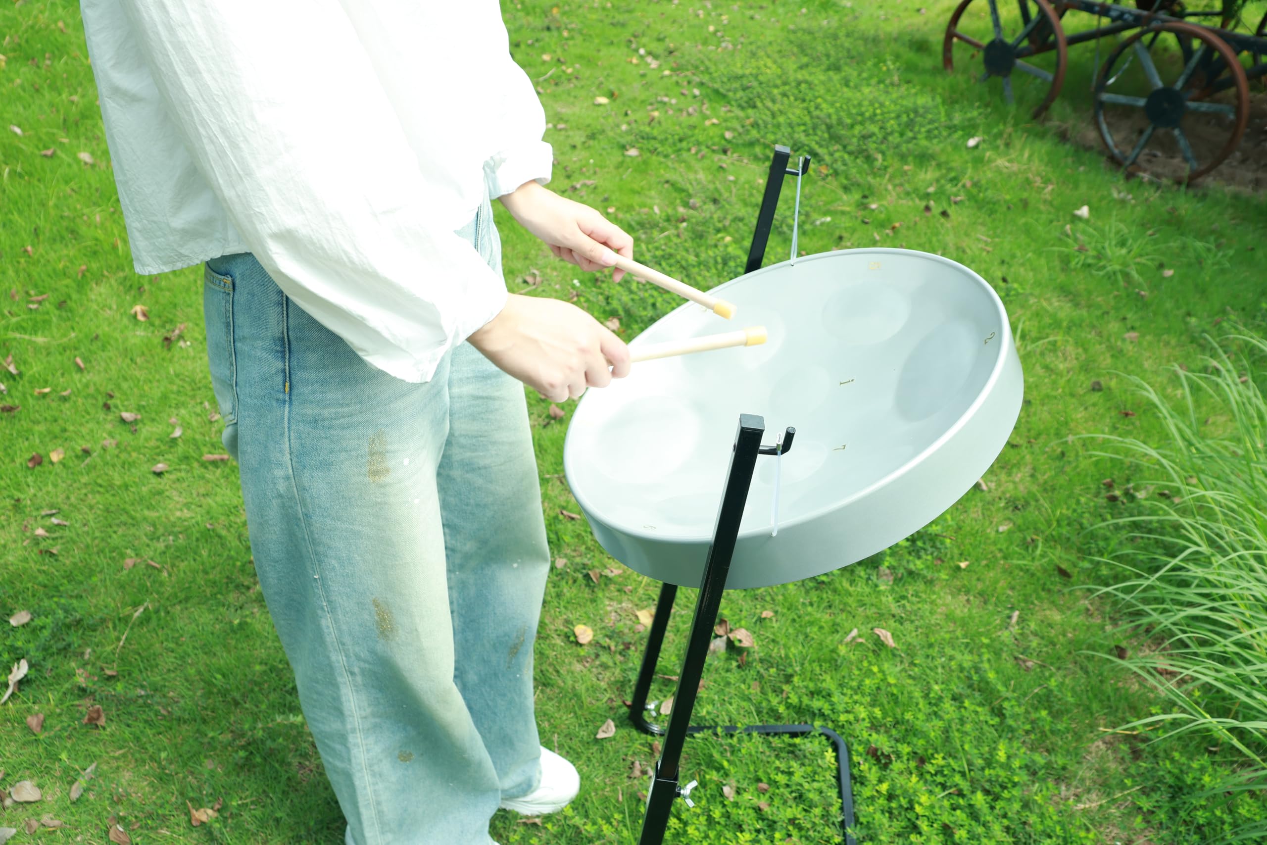 Grand handpan - Pour la méditation, la guérison par le son et la relaxation - Instrument de percussion professionnel en acier pour adultes débutants