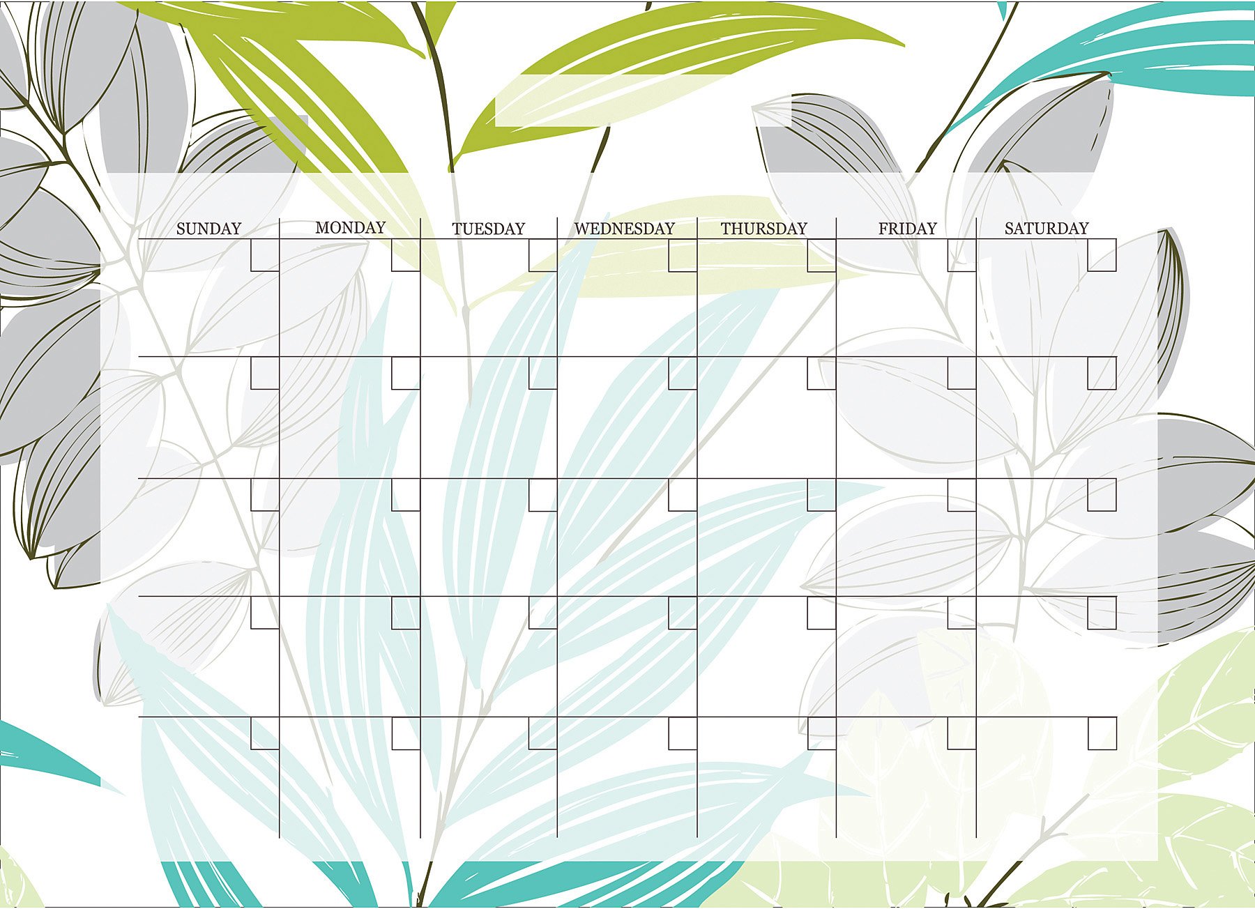 Wallpops Self Adhesive Dry-Erase Monthly Calendar, Habitat