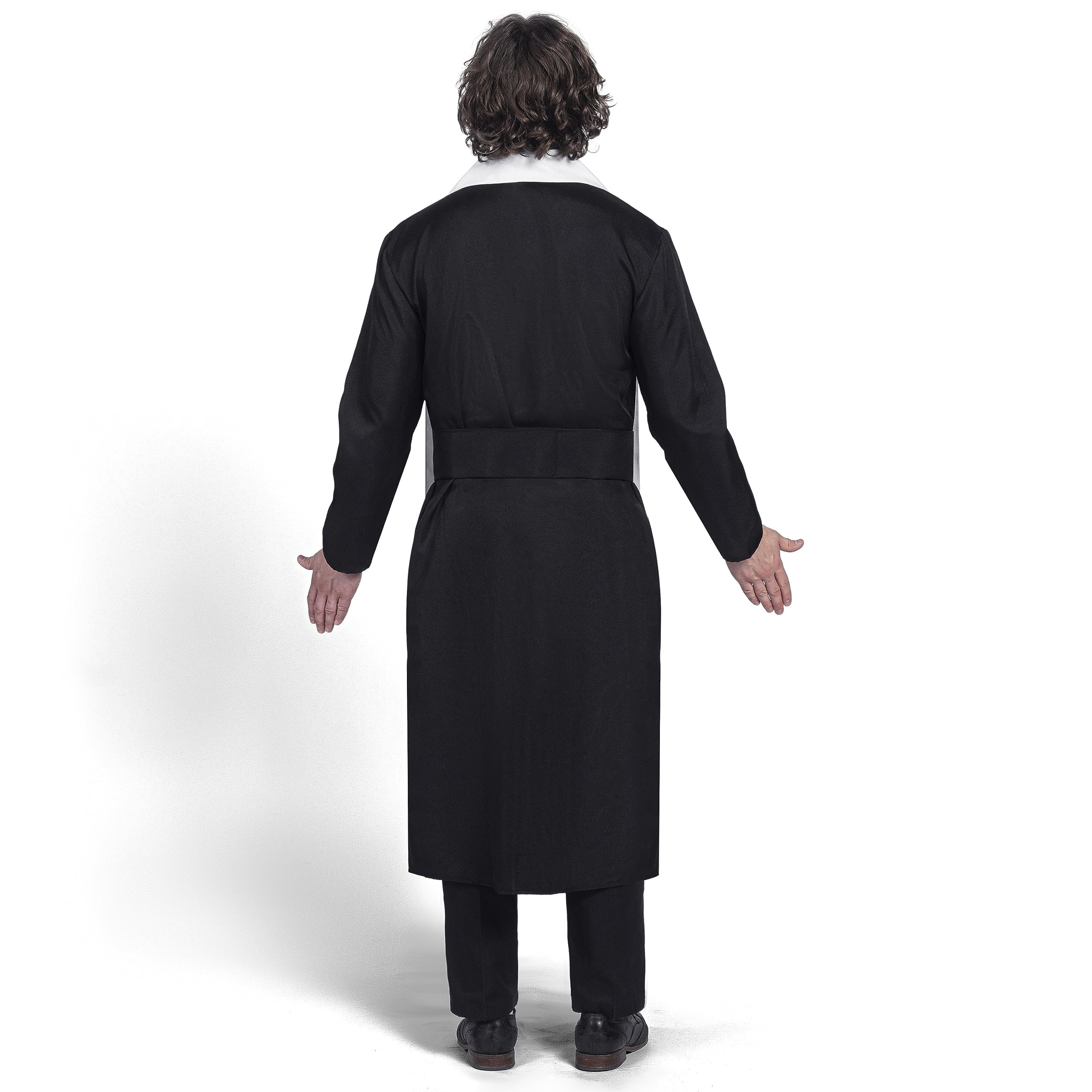 Spooktacular Creations Stola da sacerdote nera da uomo per adulti, costume da prete per feste di Halloween, cosplay (grande)