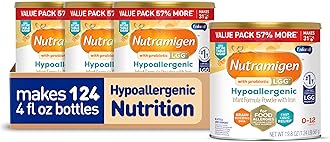 Enfamil Nutramigen Hypoallergenic Baby Formula with Iron, Lactose Free, Colic Relief from Cow's Milk Allergy Starts in 24 Hours, Brain Building DHA, Probiotic LGG for Immune Support, 19.8 Oz, 4 Count
