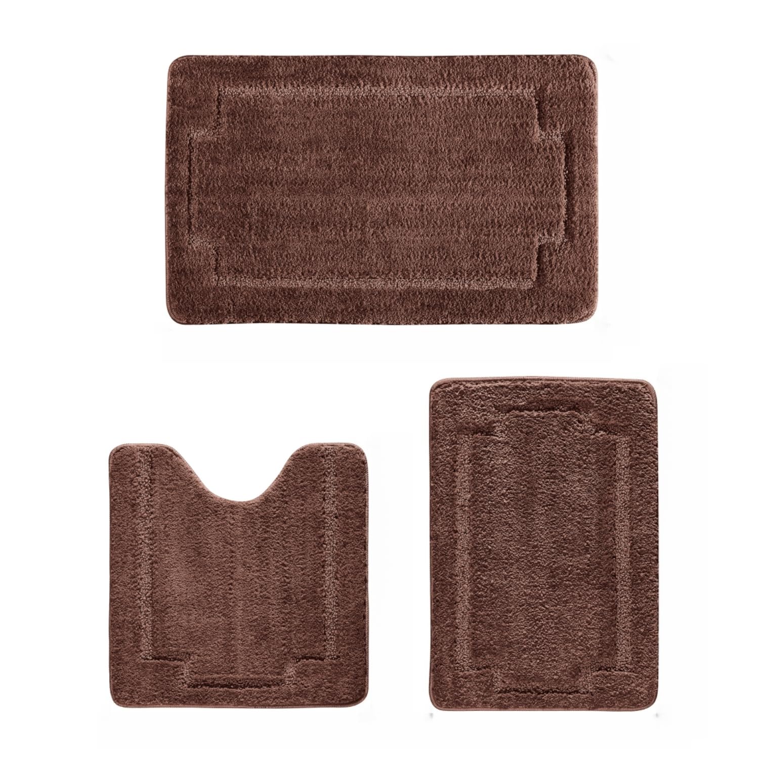 Bath Rugs Set 3 Pieces Bathroom Mat Soft Absorbent Plush Shaggy Soft Floor Non Slip Shower Bath Tub Machine Washable (cc-ser, 20"x32"/20"x20"/17"x24")