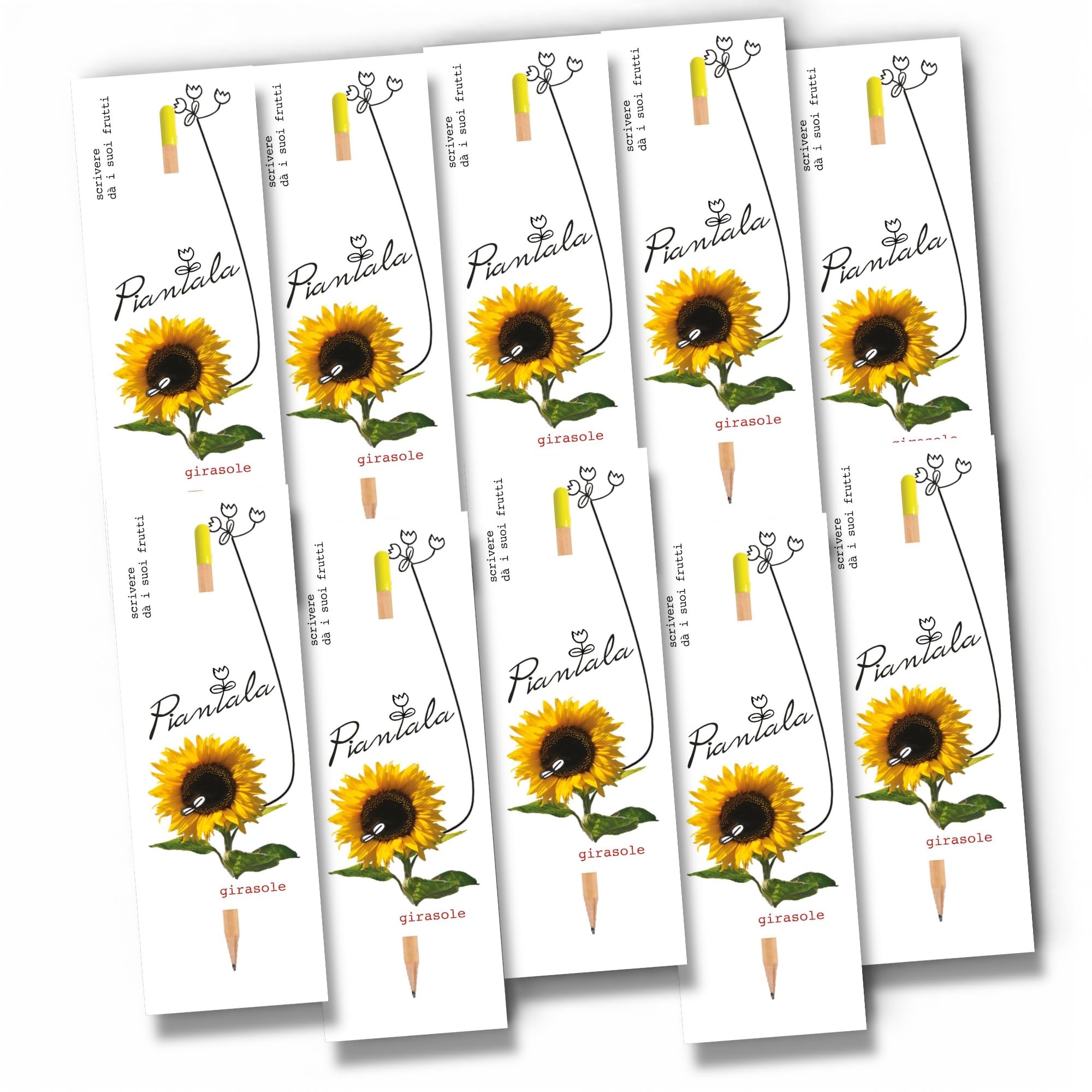 Generico Lápiz plantable VALUE PACK - Paquete de 10 (10 girasoles)