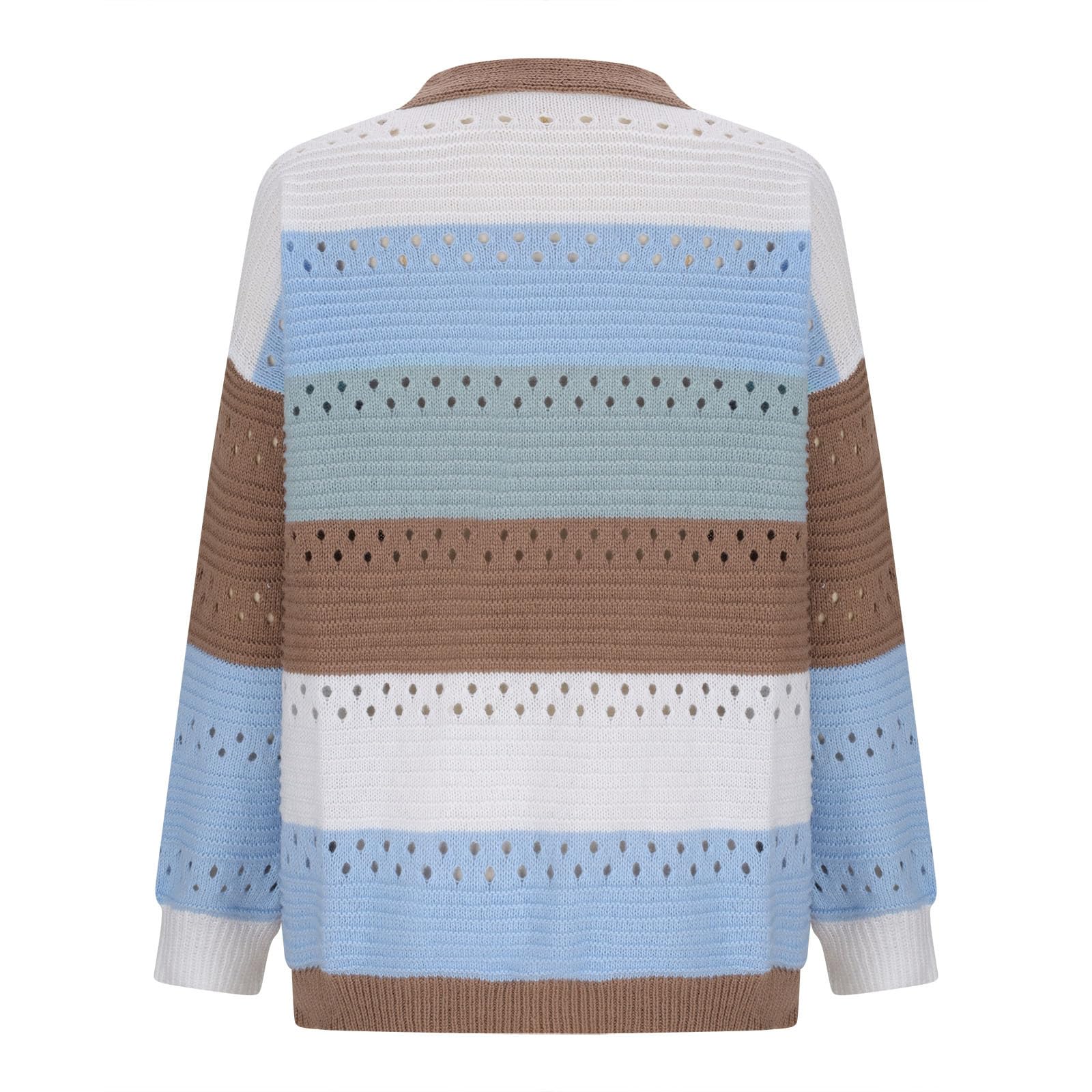 Cardigan Donna a Righe Morbido Maglione Oversize Aperto Davanti Oversize | Vestibilità ampia e confortevole, design adatto a diverse silhouette, libertà di movimento, ideale per un look rilassato