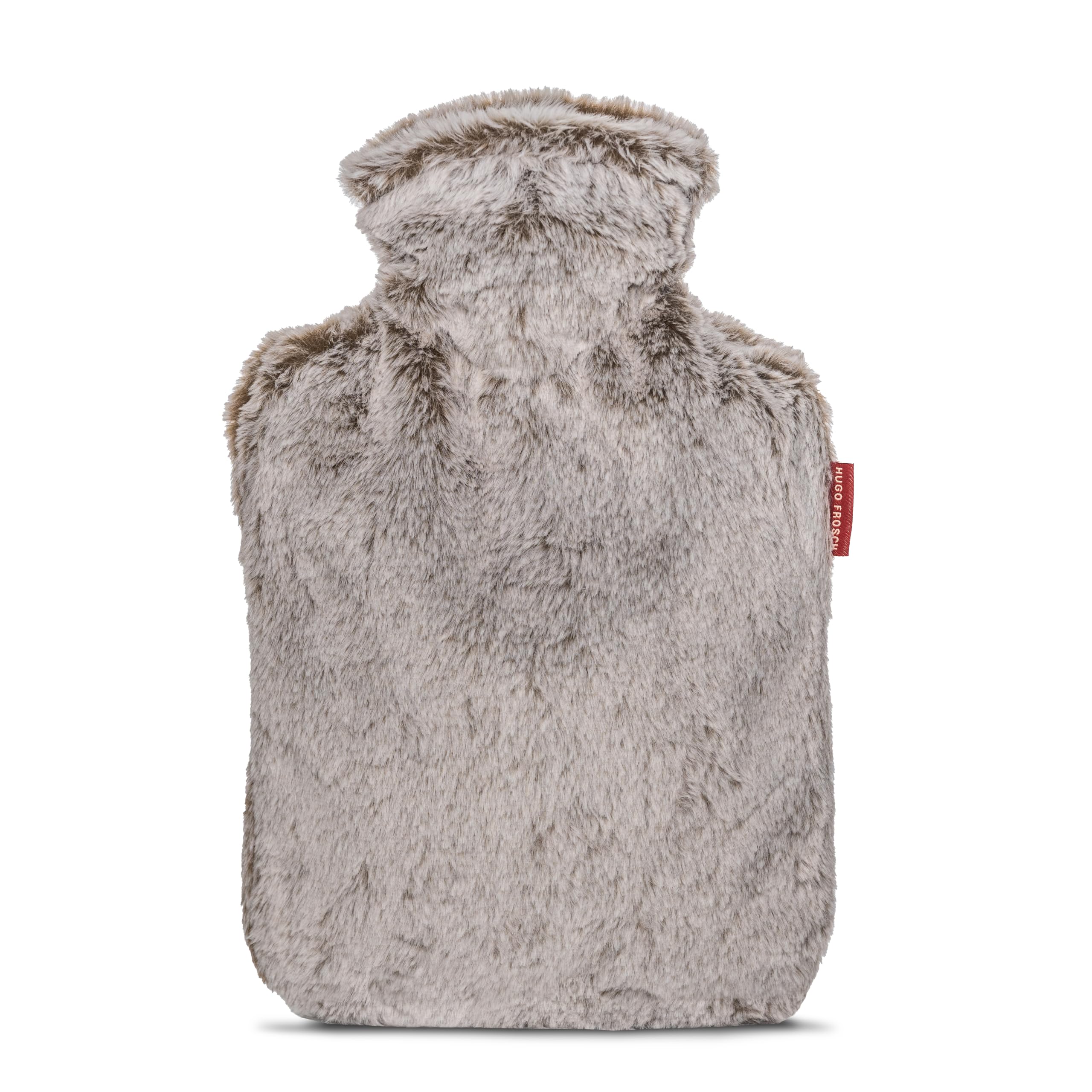 Hugo Frosch Wärmflasche Klassik 1,8l – Made in Germany – mit kuscheligem Flauschbezug Braun – große, auslaufsichere Bettflasche – langlebig & mit waschbarem Bezug