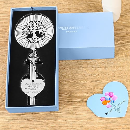 Miniatura 8 de Campanilla de viento de jubilación, regalos de jubilación para mujeres, profesores, enfermeras, regalos para jubilados para compañeros de trabajo,