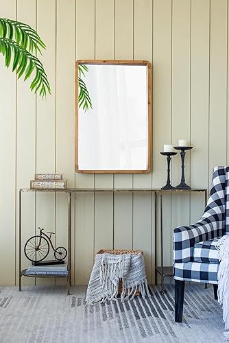 Miniatura 6 de Espejo rectangular de madera de 24 x 36 pulgadas, decoración de pared de granja para sala de estar, dormitorio, entrada