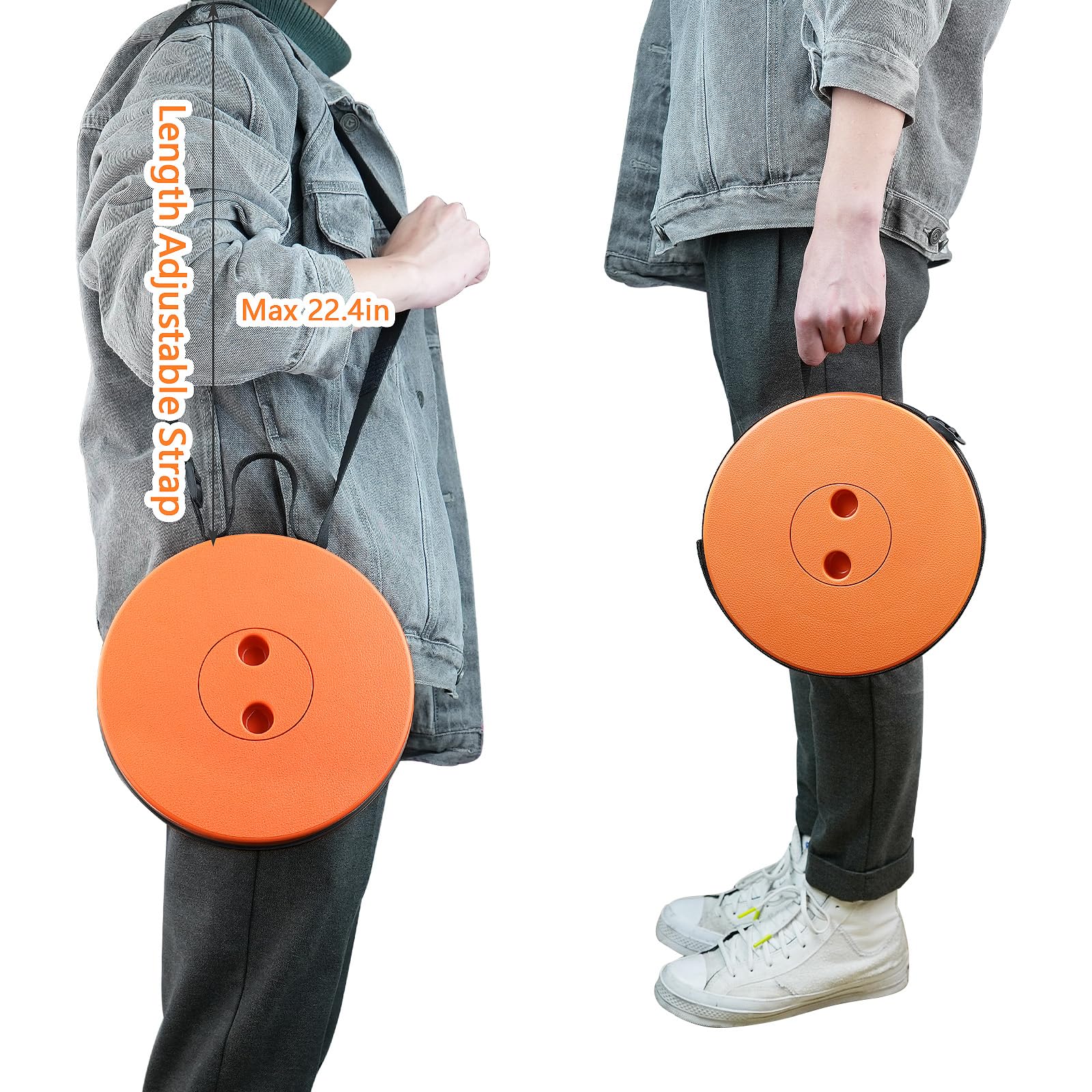 Boreeman Taburete plegable mejorado, ligero pero más resistente, con capacidad de carga de 400 libras, taburete plegable portátil retráctil para camping, pesca, senderismo, barbacoa (naranja)