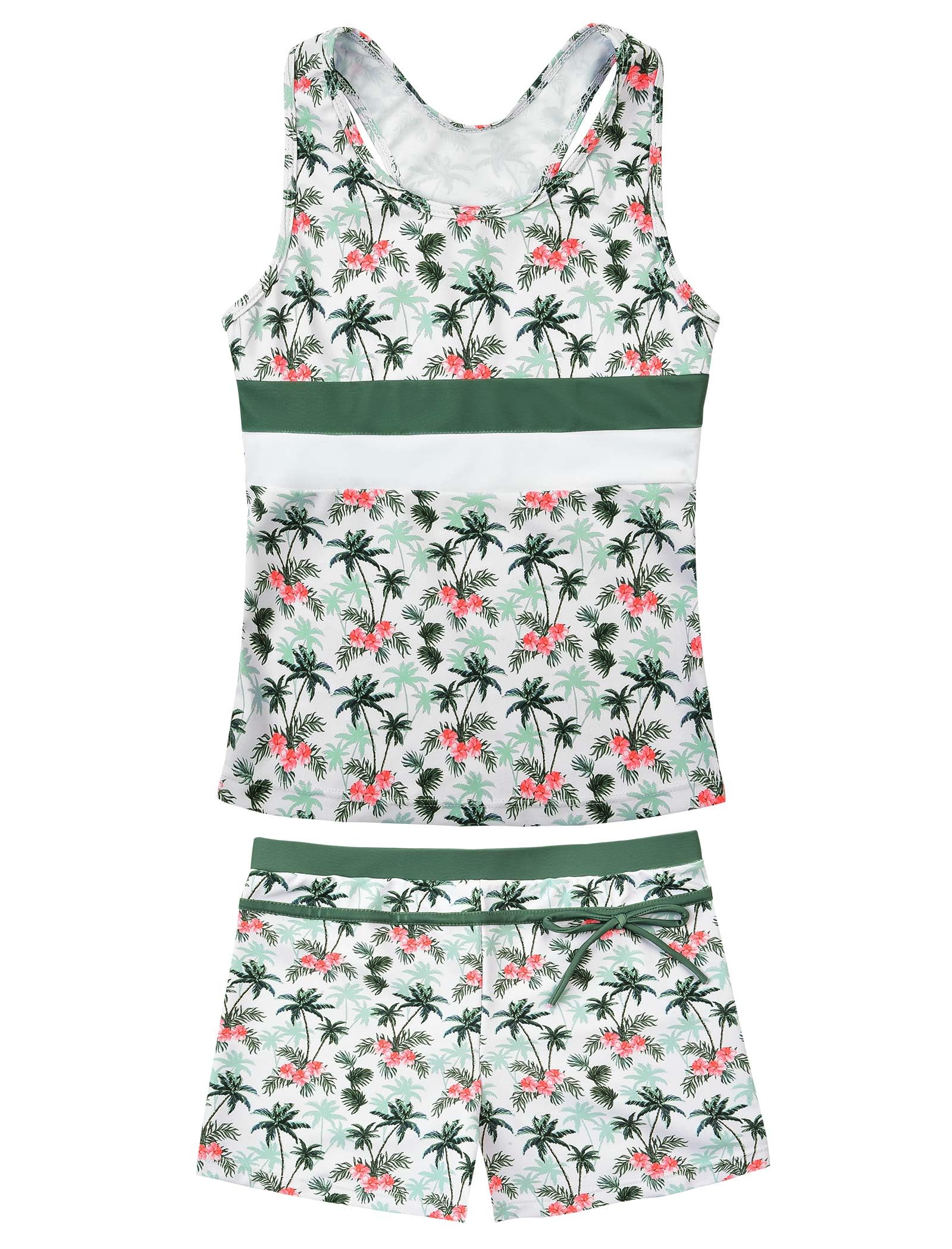 JerrisApparel Little Girls' Summer Two Piece Boyshort Tankini Kids Swimsuit