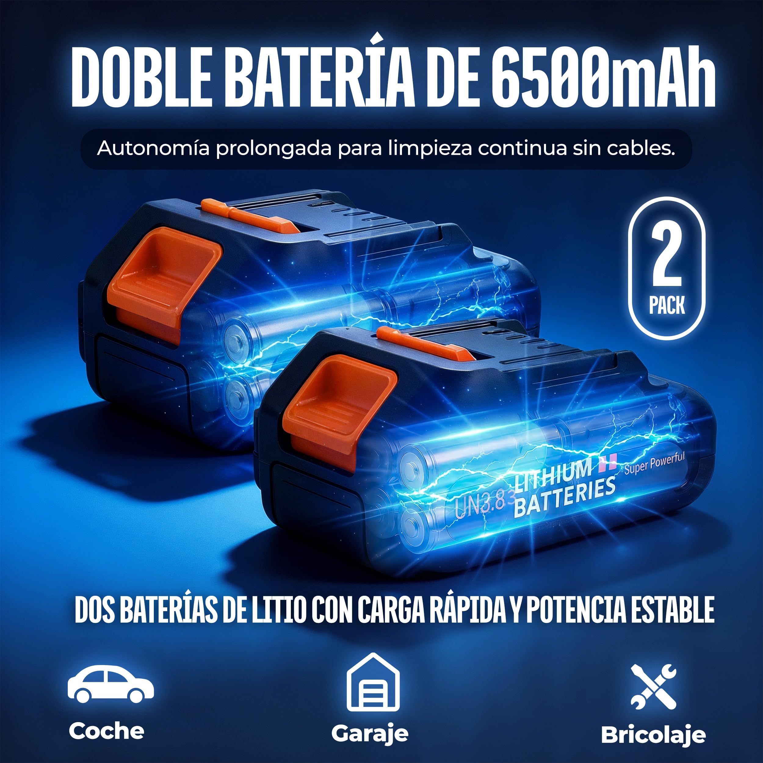 Nova - Aspirador Coche Potente - Soplador de Aire Potente y Aspirador de Mano con 19000PA 7 en 1 - Aspiradora Portatil de Motor sin Escobillas con Maletin para Oficina, Coche y Hogar