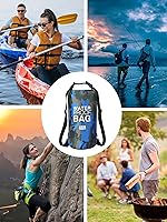 Vista 4 de YDYJKI Mochila seca impermeable de 2L/5L/10L/20L/30L Flotante Roll Top Saco de compresión seca mantiene el equipo seco para kayak, playa, rafting