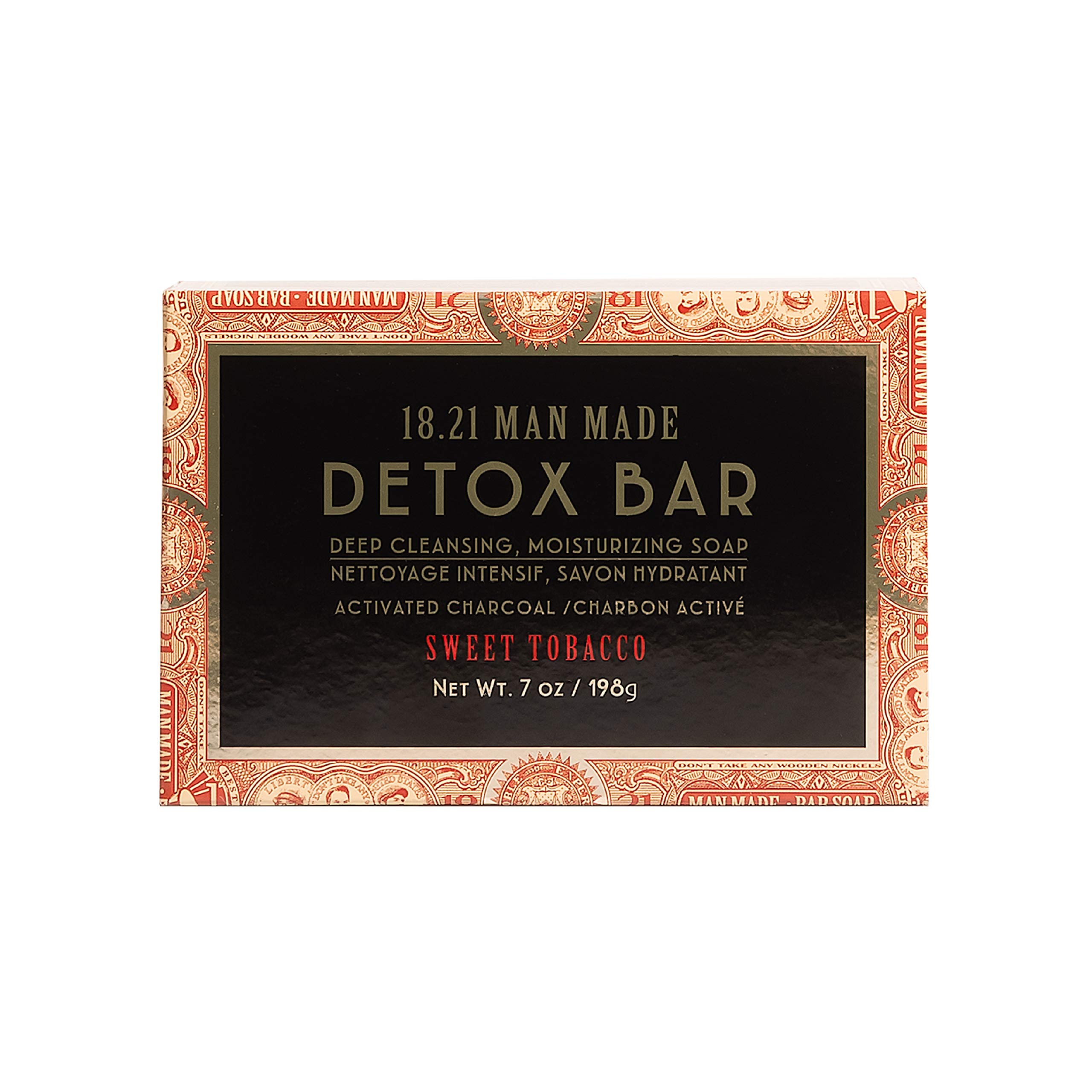 Photo 1 of 18.21 Man Made Men's Deep Cleansing Soap Bar 7 oz. - Activated Charcoal for Oily/Acne Prone Skin, or Exfoliating Scrub Bar with Jojoba Beads, 2 Scents, Natural Premium Men's Grooming Deep Cleansing Detox Bar