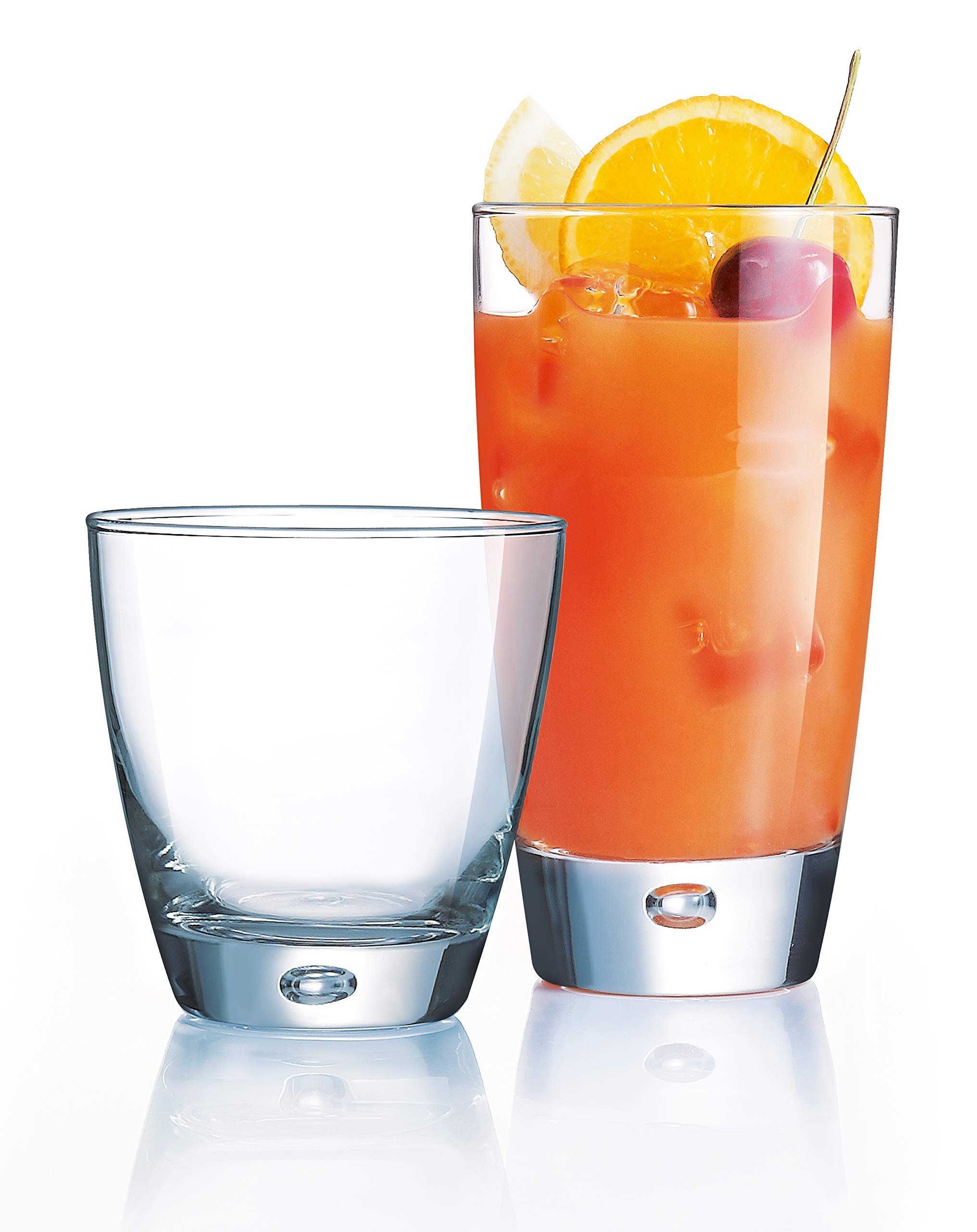 Elegant Stylish Durable Heavy Base Glasses, Bubble Tumbler Cups, [Set of 8] Drinking Glasses - Premium Quality - Perfect For Whiskey, Water, Scotch, Bourbon, Cognac, Cocktails, etc. [4-10oz, 4-16oz]