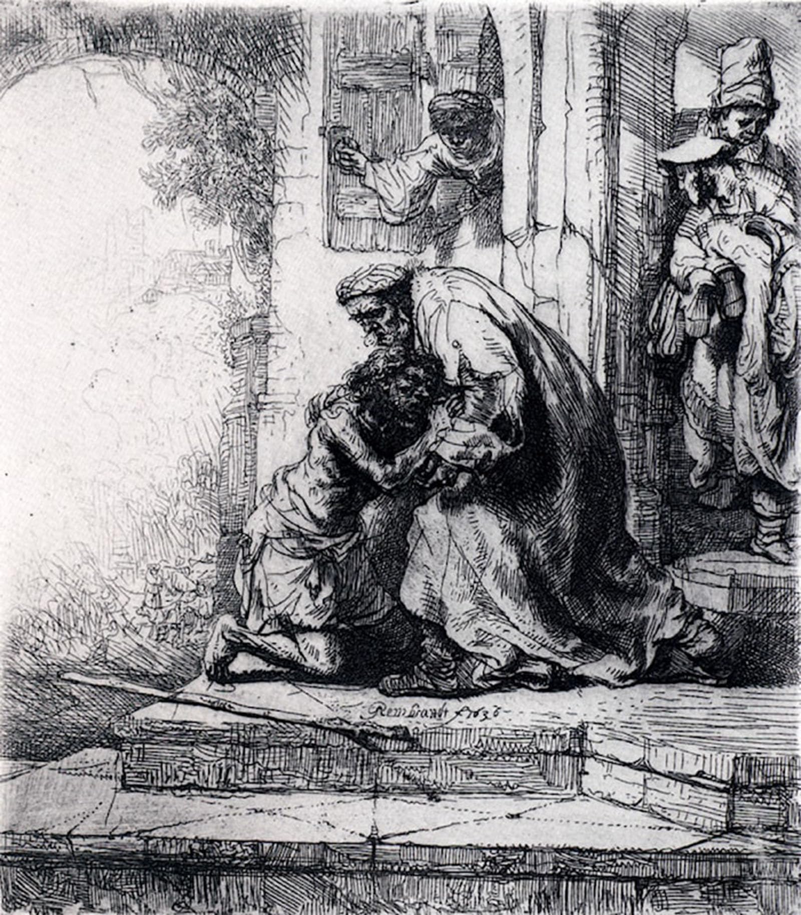 HRJUBWREE Famous Paintings Pictures Artwork Picture The Return of The Prodigal Son Rembrandt Photo Wall Print for Home Decor 60x90cm