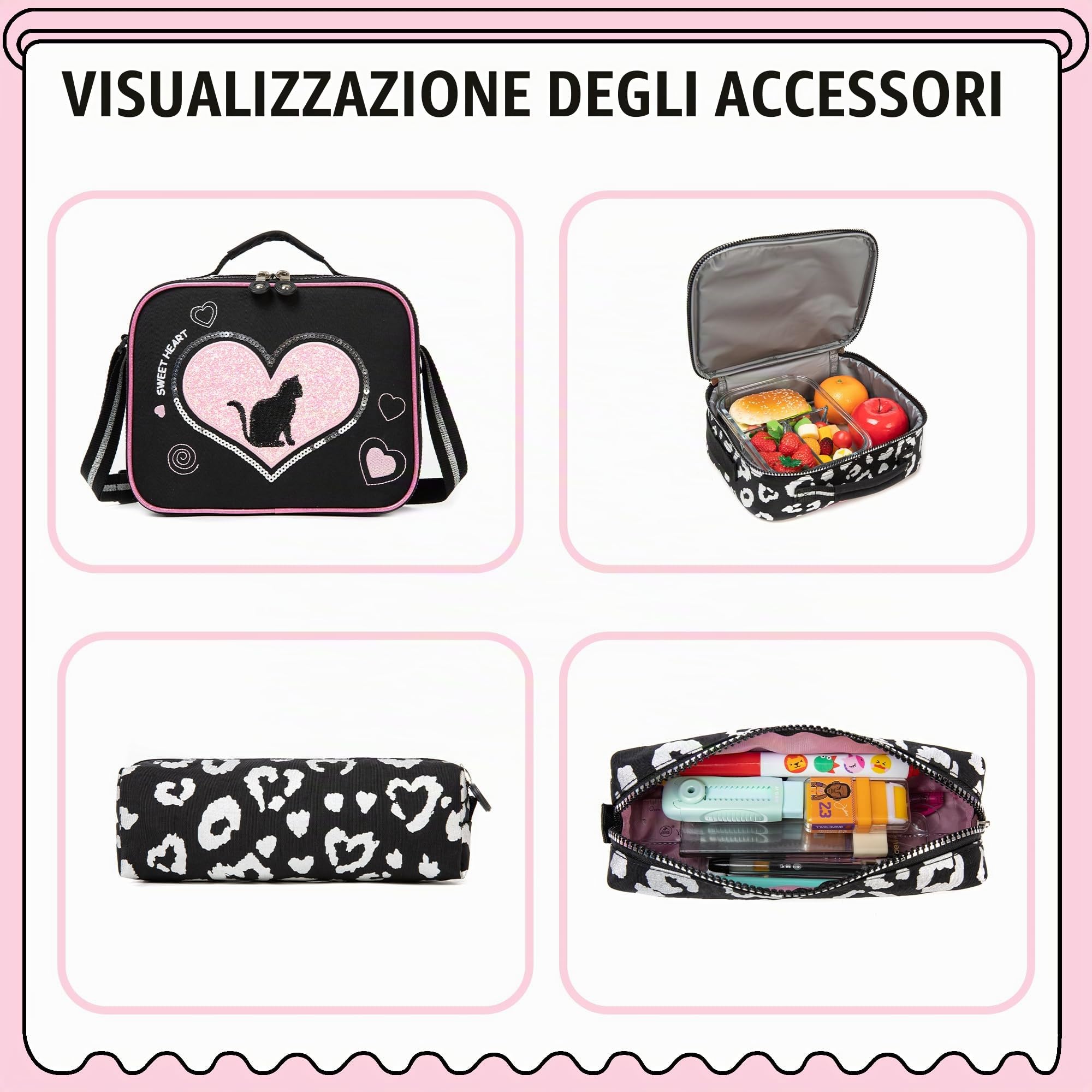 Trolley Scuola Bambina Zaino Scuola Elementare Trolley Bagagli da Viaggio