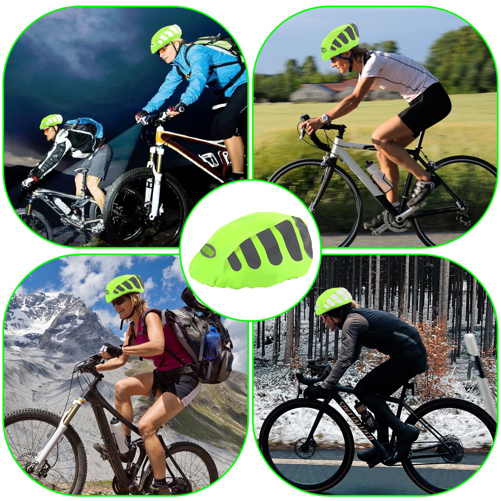 VMUTGA 2 sztuki pokrowiec przeciwdeszczowy na kask rowerowy, wodoodporny pokrowiec na kask, odblaskowa osłona przeciwdeszczowa na kask rowerowy, z torbą do przechowywania, uniwersalna osłona