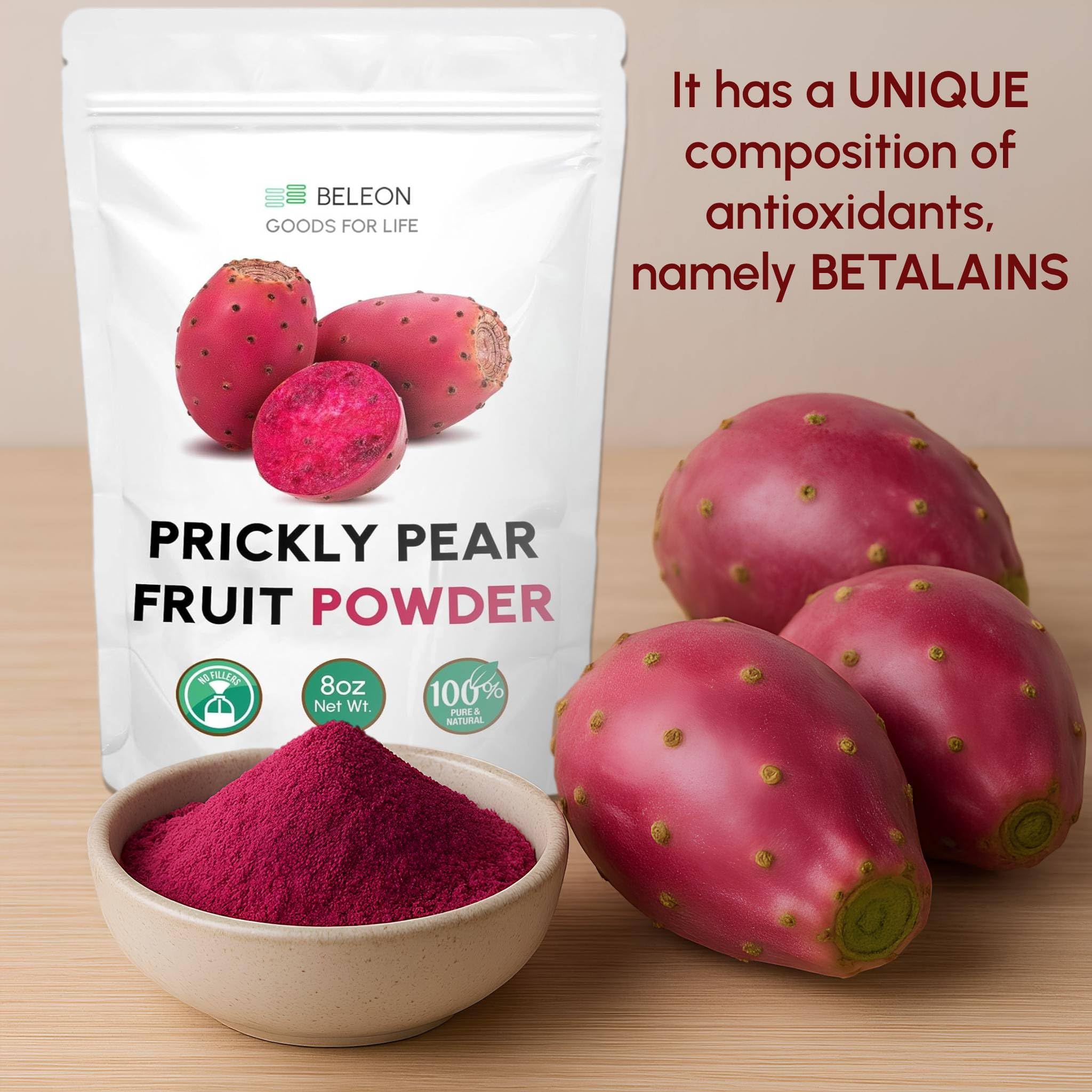 Amazon.com: Prickly Pear Powder - Pure Nopal Cactus Powder for Baking,  Smoothies, Beverage, for Digestion & Immune Support, 8 oz : Grocery &  Gourmet Food