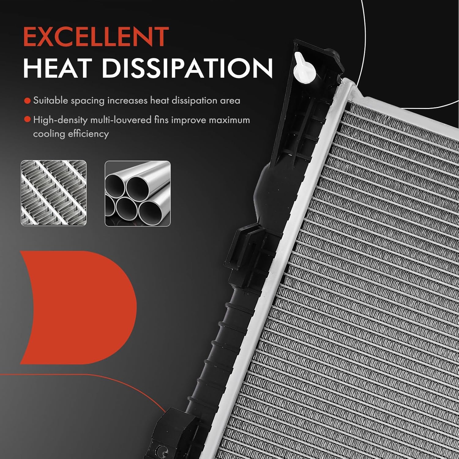 A-Premium Engine Coolant Radiator Assembly Compatible with Ford Taurus 2013-2019 & Lincoln MKS 2013-2016, 3.5L 3.7L