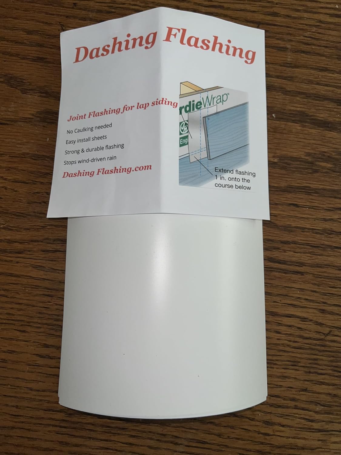 Dashing Flashing PVC Joint Butt Flashing for Lap Siding, Paintable, Thin Profile 50 PC 4x8 inches