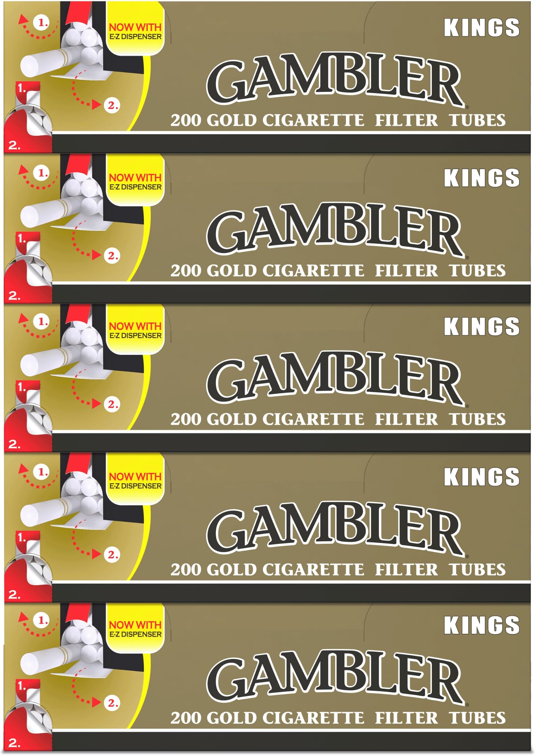 Gambler Light King Size Cigarette Tubes 5 Boxes
