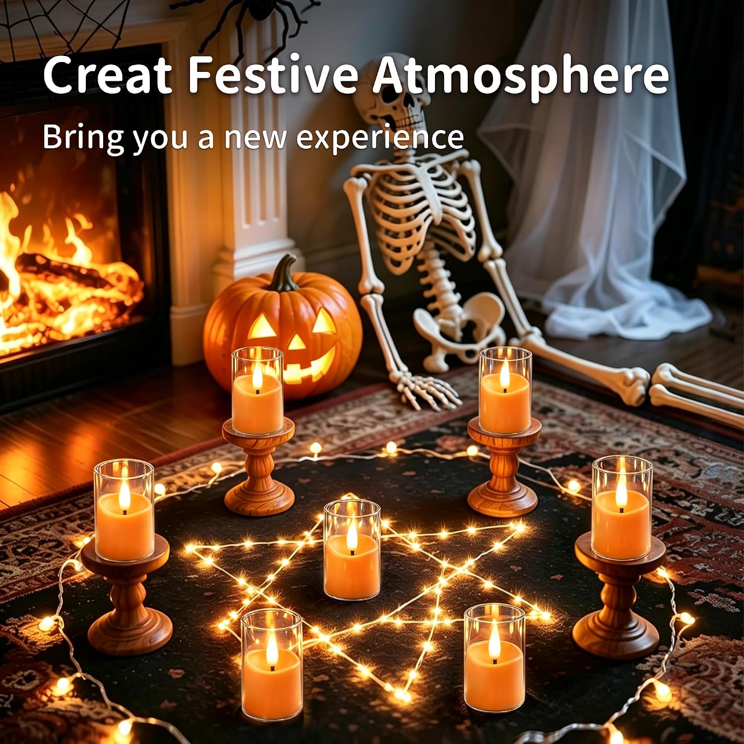 Small Rechargeable Flameless Tea Lights Candles with Timer Remote image 5