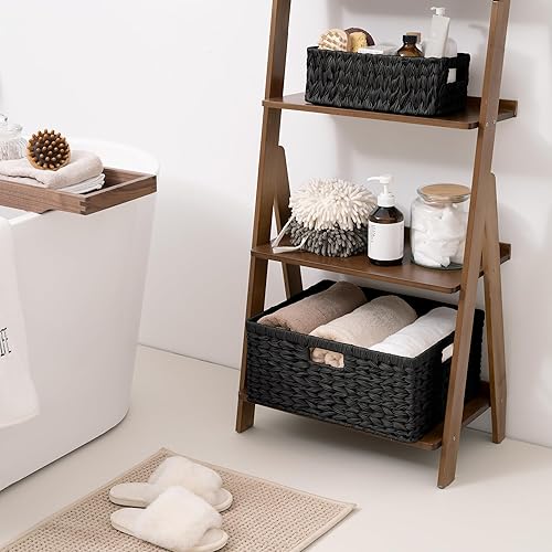 Miniatura 5 de GRANNY SAYS Cesta de mimbre grande, cesta tejida decorativa para almacenamiento, cesta de almacenamiento impermeable, cesta de almacenamiento de