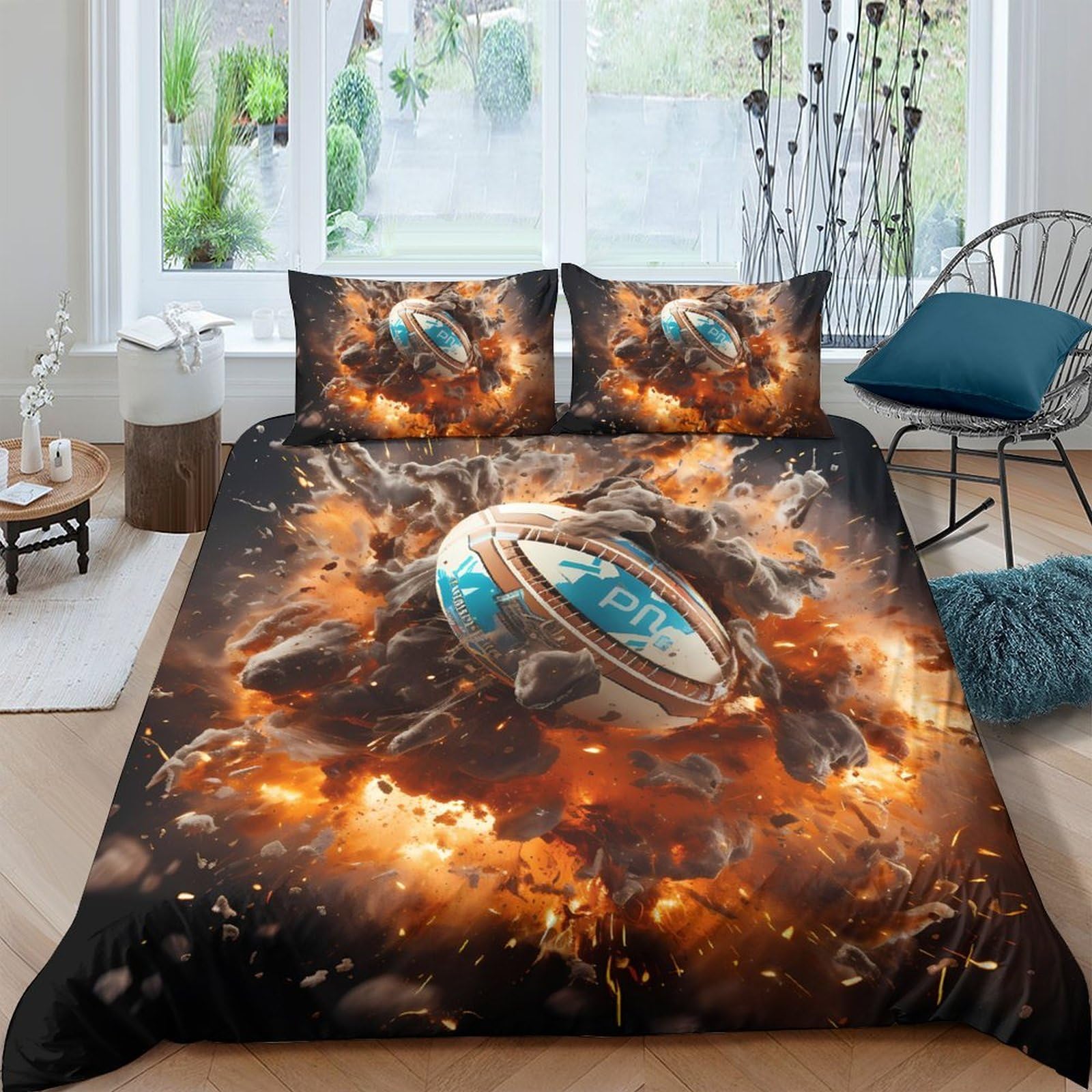 Ctjqhvkz Style-7 3D Printed Space Planet Fitted Sheet Microfiber Orange Cosmic Explosion Mattress Cover Bedroom Dorm Decor Single（135X200cm）
