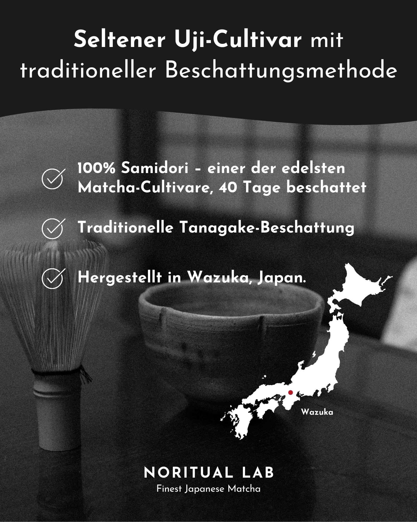 Single Cultivar Matcha - Ceremonial Grade - Samidori Grüntee-Pulver aus Japan - Original Japanischer Tee der Ersten Ernte - 100% Natürlich und Laborgeprüft - 30g