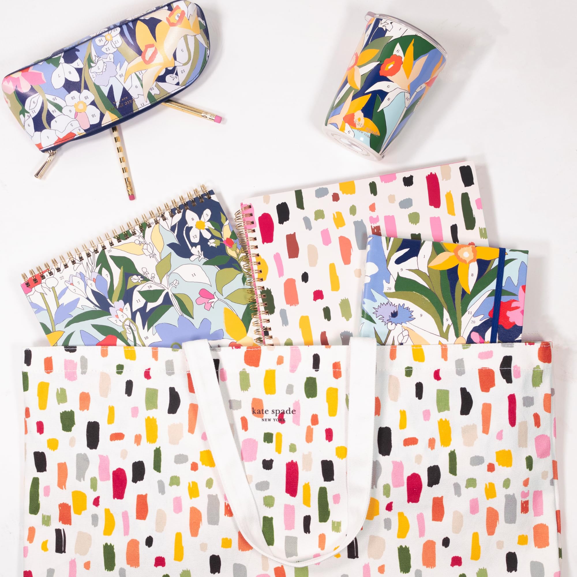 kate spade new york Large College Ruled Notebook, 11" x 9.5" Spiral Notebook with 160 Pages, Painterly Strokes - Image 3