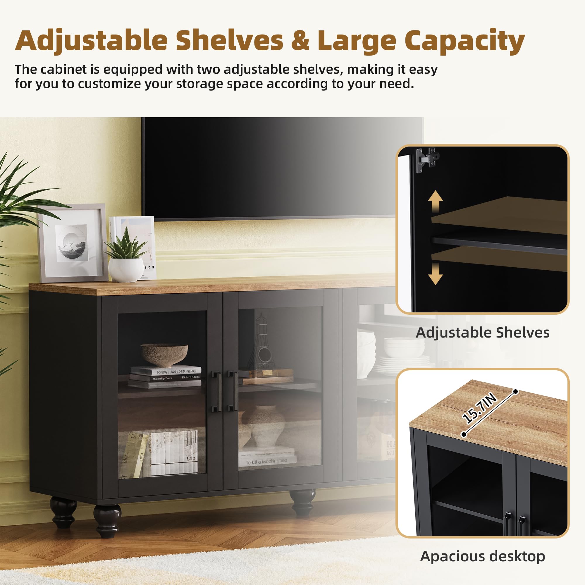Amazon.com: Merax Wood TV Stand,Wall Unit Entertainment Center