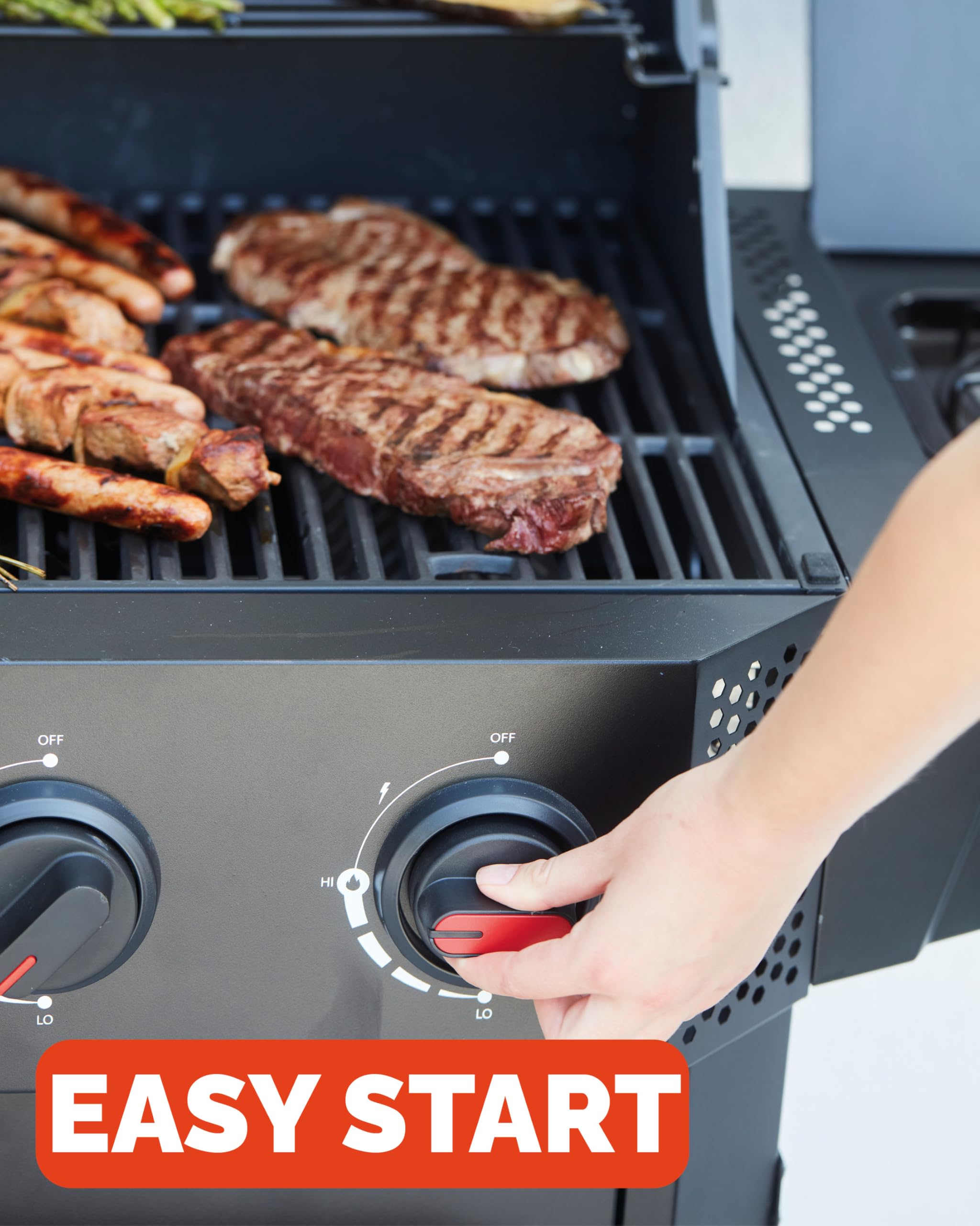 Barbecook grill gazowy Luca 412 z szafką i palnikiem bocznym czarny 145,4 x 60,3 x 112,3 cm