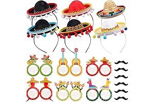 18 Pieces Sombrero Decorations Mini Mexican Fiesta Hats for Fiesta Party Decorations