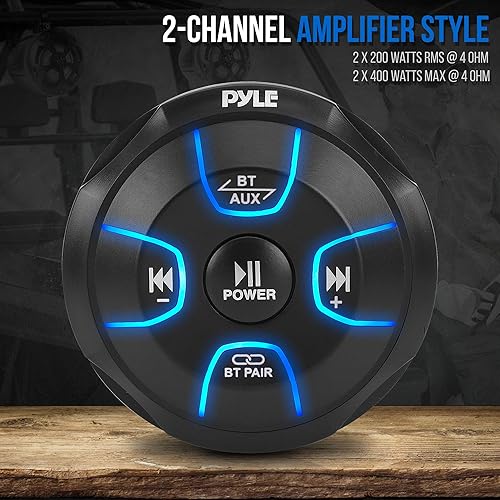 Miniatura 5 de Pyle Altavoces todoterreno impermeables de 2 vías, 4 pulgadas, 800 W, sistema de altavoces RGB de torre de wakeboard activo pasivo de grado marino