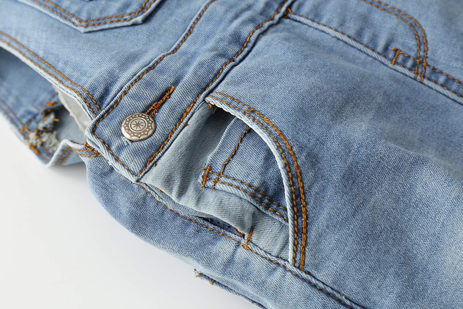 KIDSCOOL SPACE Salopette di Jeans da Ragazzo e Ragazza,Maglione di Jeans Slim Carino da Bambino