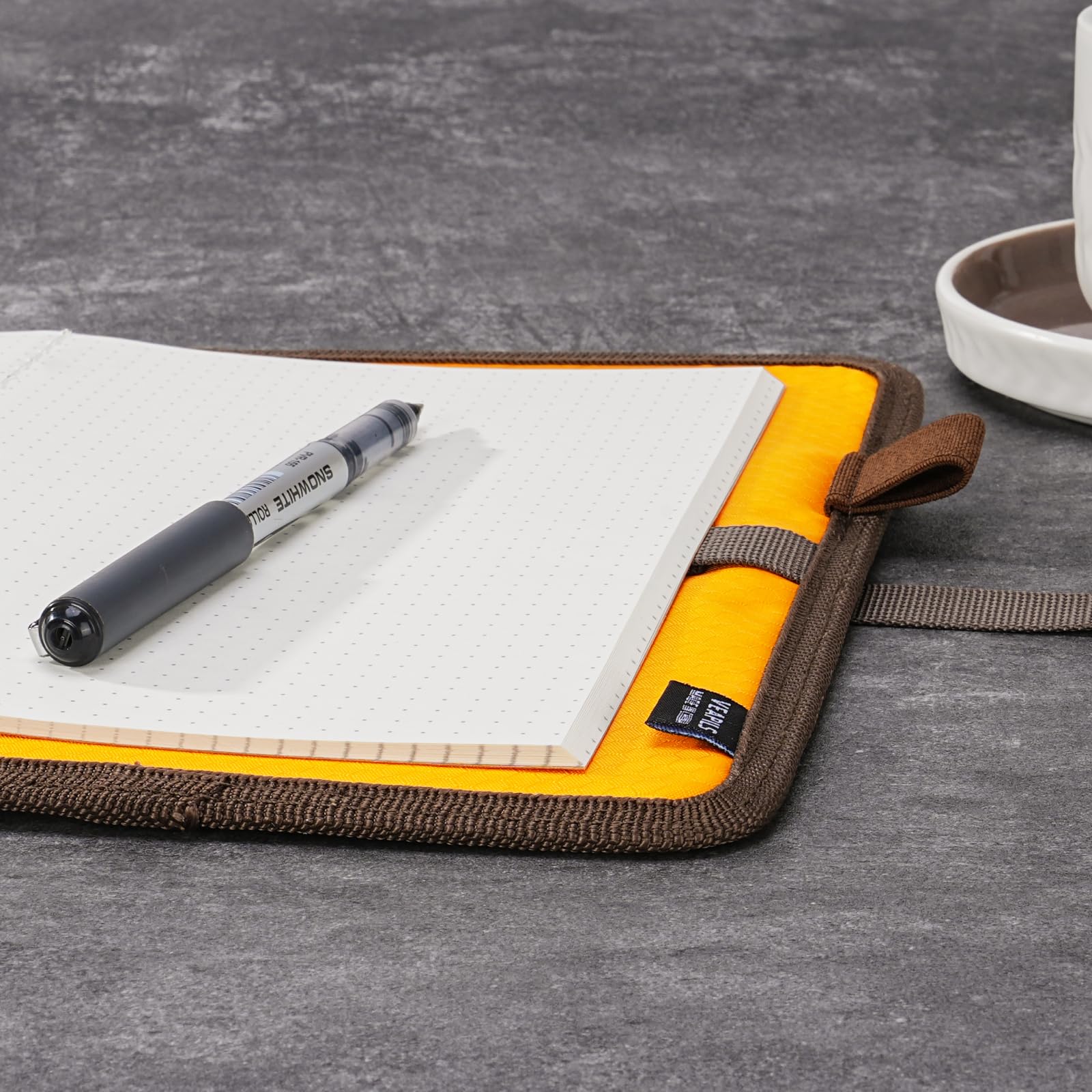 Cuaderno de campo A5, cubierta para planificador, diario de viaje para hombres y mujeres, cubierta de cuaderno de viajeros, cubierta A5 de lona encerada resistente al agua con soporte para bolígrafo