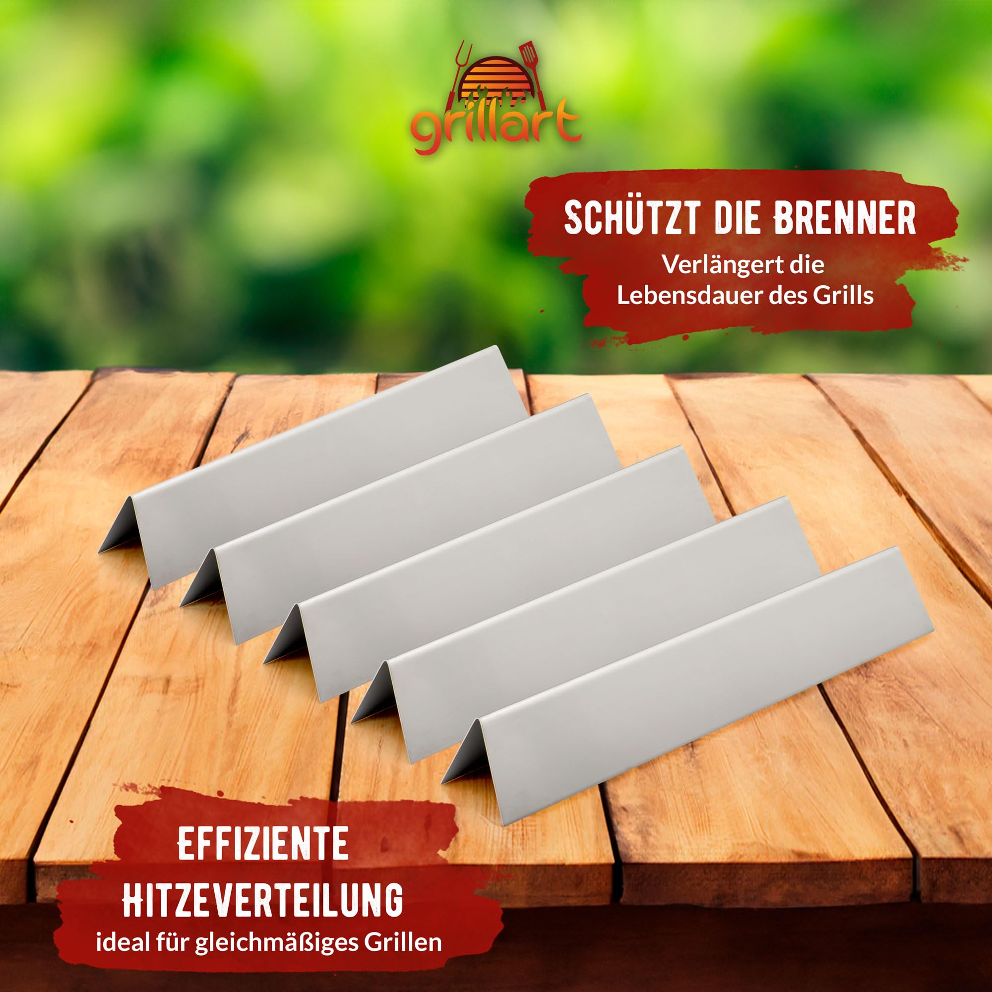 grillart Szyny aromatyzujące do Weber Spirit 310 320 330 - stal szlachetna Flavorizer Bars do Weber Spirit 320 od roku produkcji 2013 - osłony palników - 5 sztuk