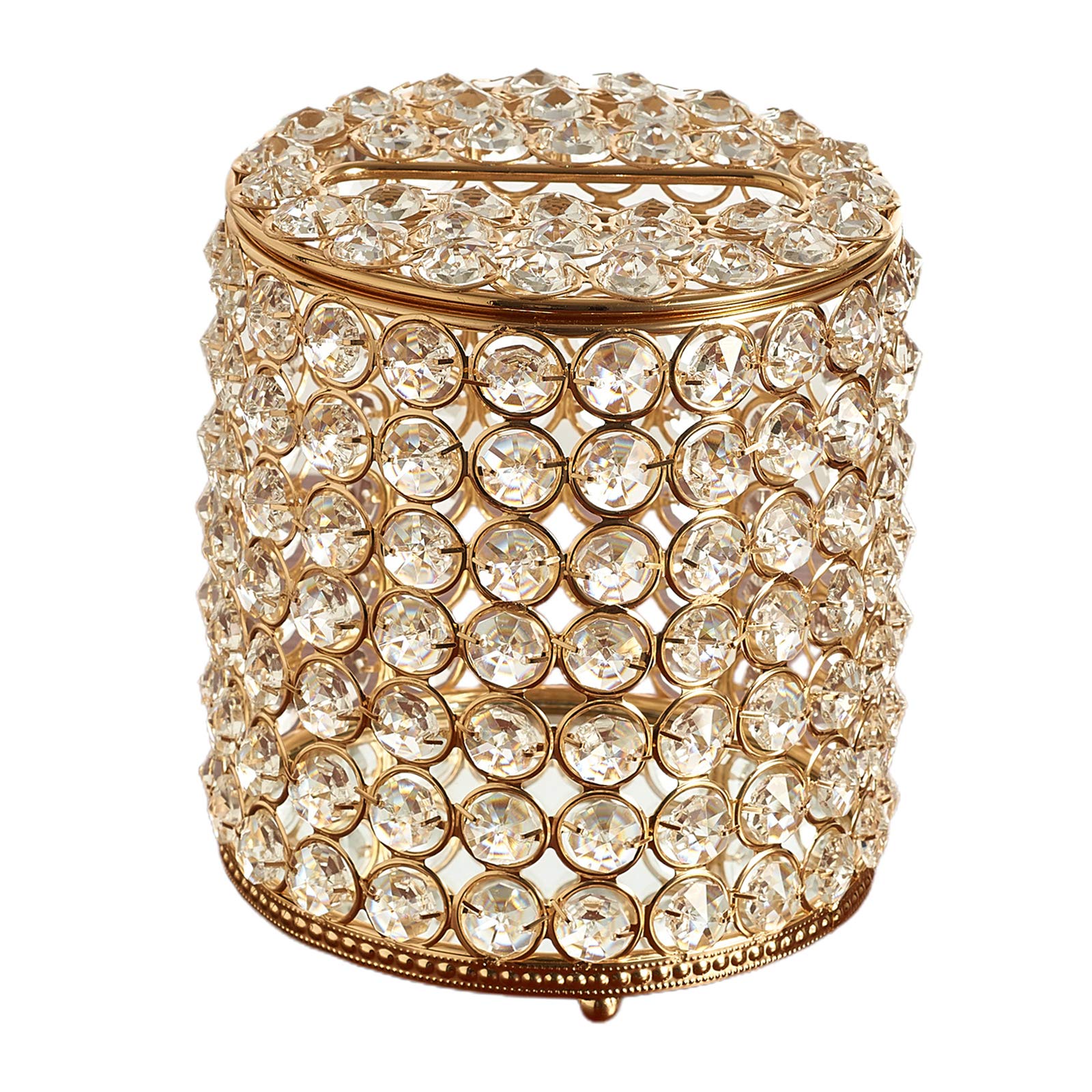 tissue box holder, Crystal Tissue Box Round Napkin Holder for Living Room, Dining, Perfect for Restaurants and Hotels