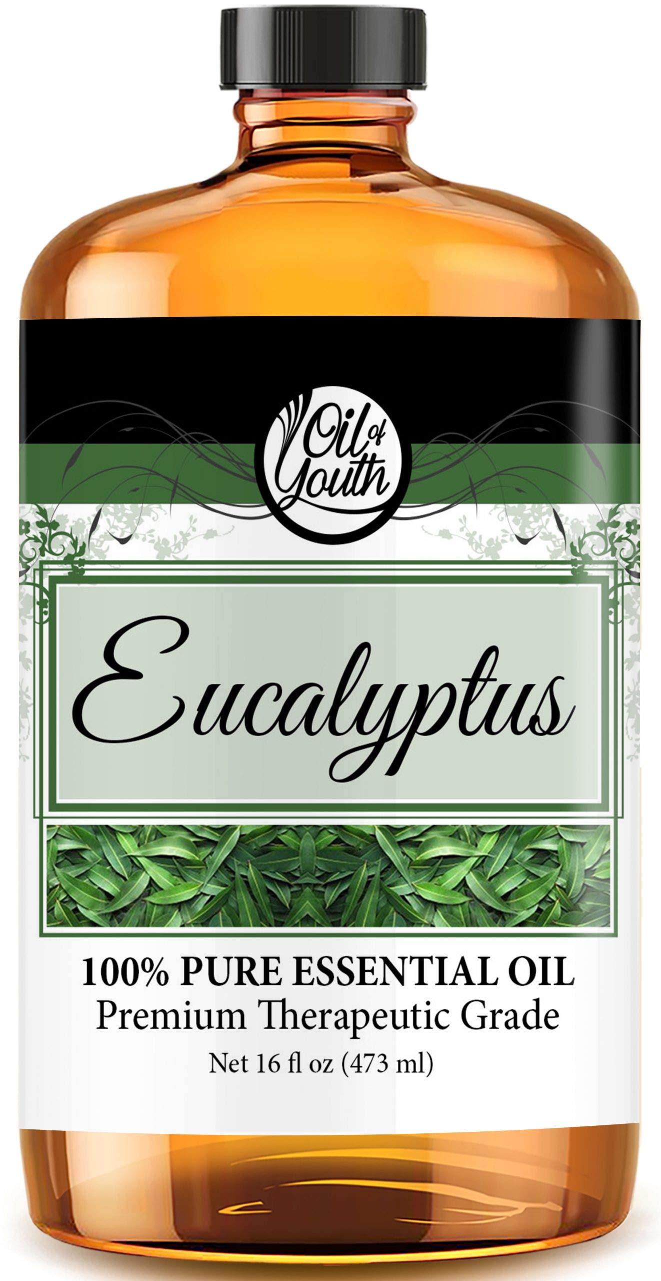 Oil of Youth Eucalyptus Essential Oil 16oz Large Bottle for Diffusers Aromatherapy and Home Use
