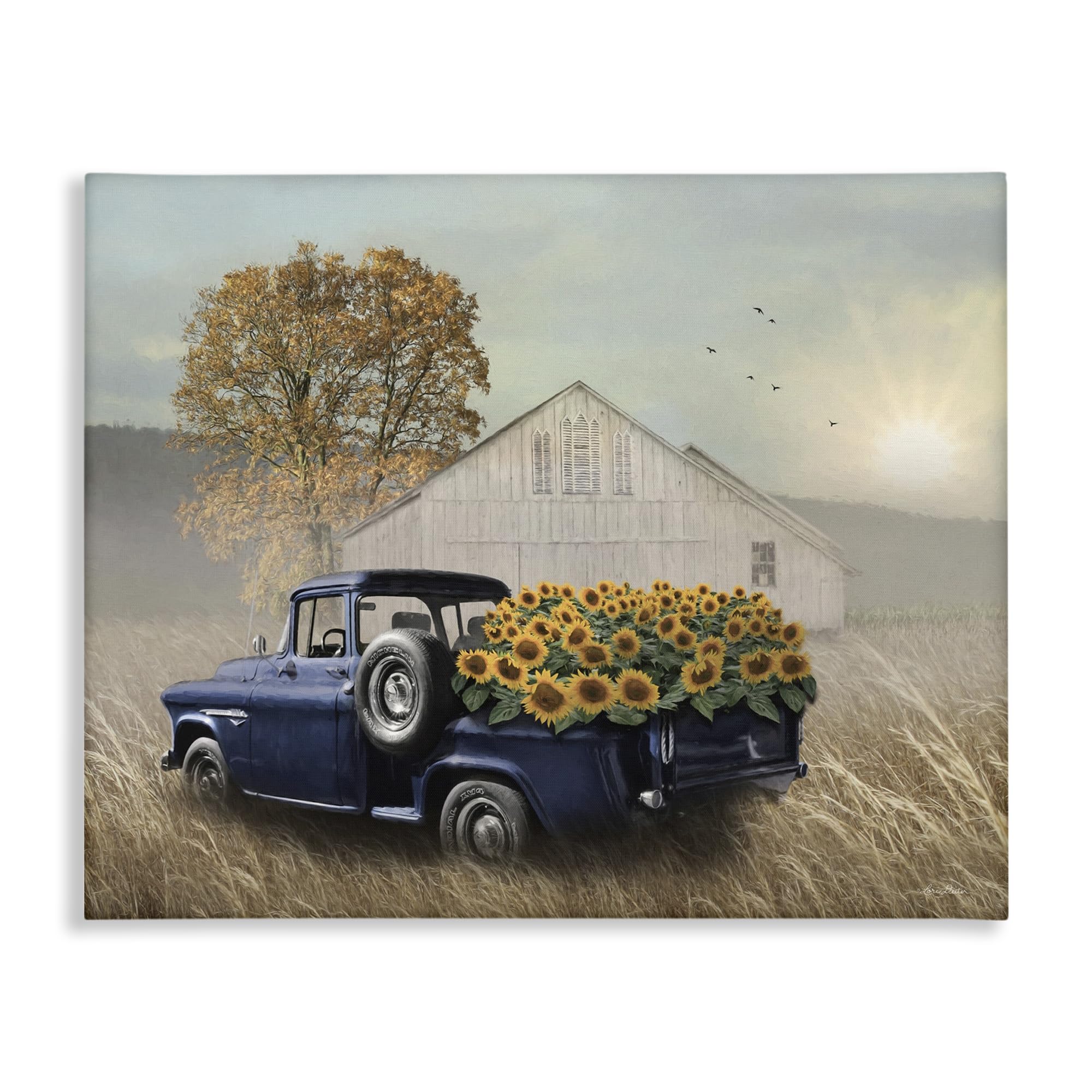 Stupell Industries Sunflower Filled Truck Canvas Wall Art Design by Lori Deiter 18L" x 12W" inch