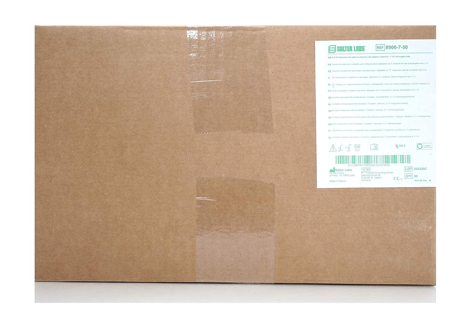 Labs 8900 Series Handheld Nebulizer Kit, Small Volume, 7' Tubing, Universal Mouthpiece, 8900-7-50 (Case of 50)