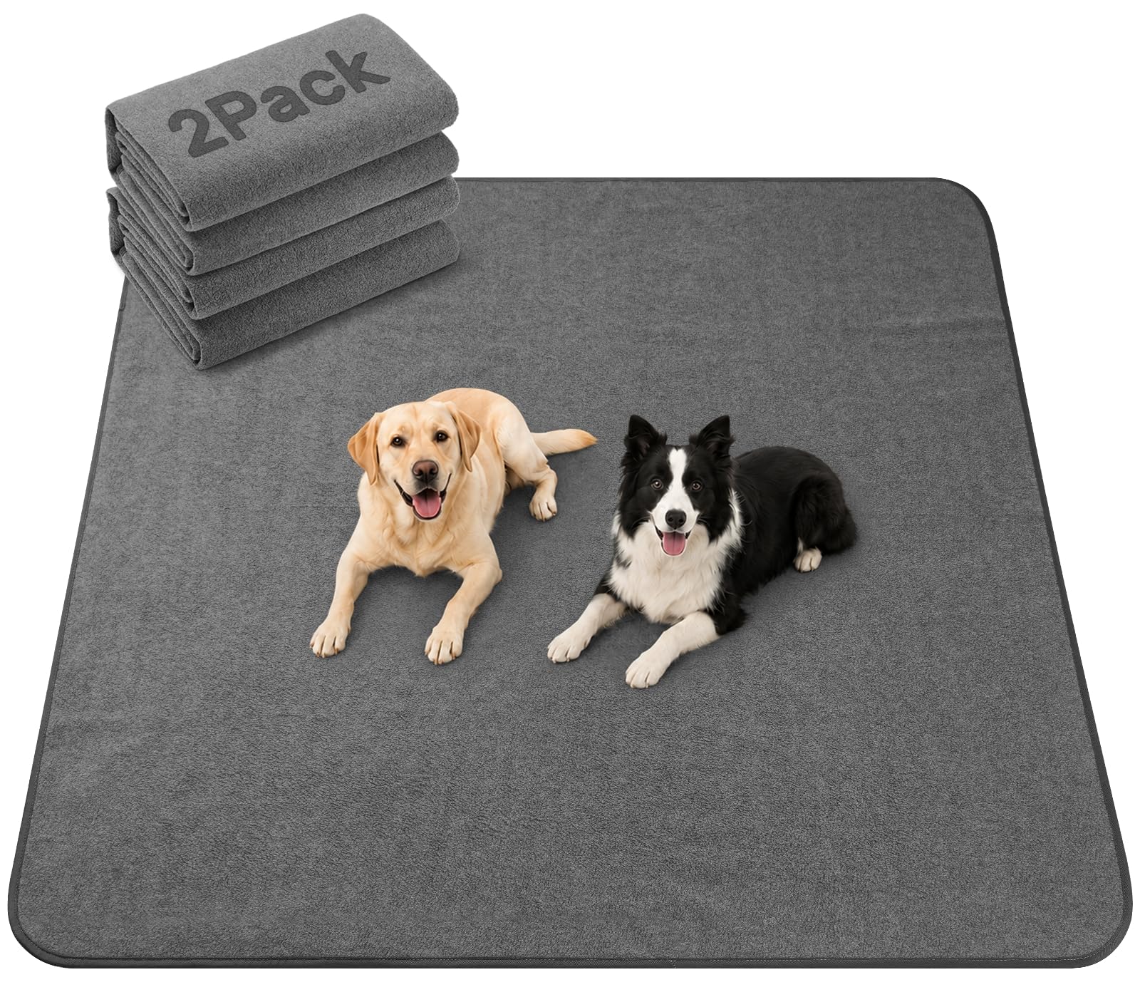 Baodan Tapis Absorbant Chien, 2pc Alese Chien Réutilisable, 122x122 cm | Alaise pour Chien pour Chiots, Chiens âgés ou Chiens Souffrant d'Incontinence