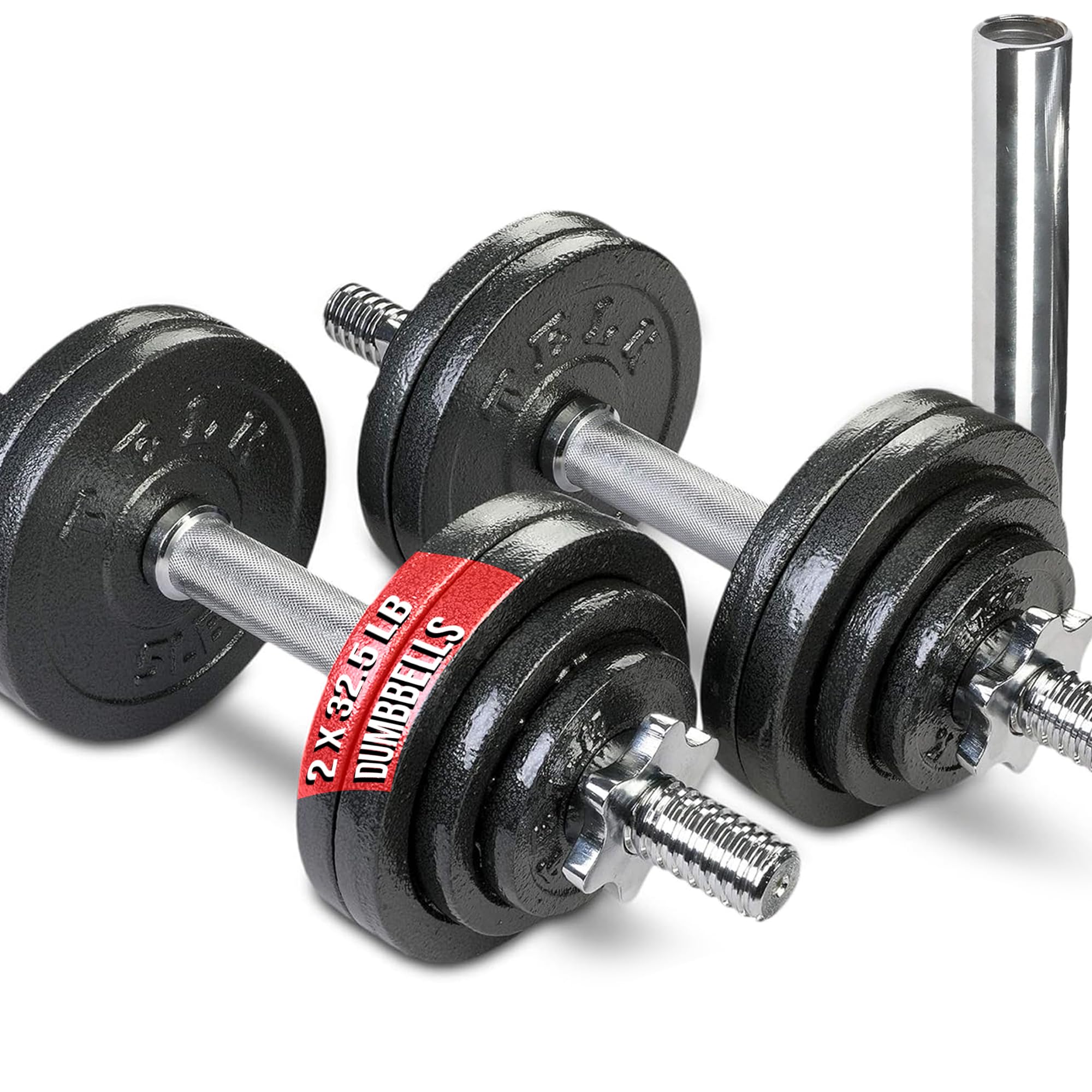 TELK Adjustable Dumbbell Set Home Gym Weight Set with Baked Enamel Cast Iron Plates Space-Saving Free Weights for