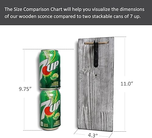 Miniatura 8 de Besuerte Mason Jar - Juego de 2 decoración de pared con control remoto, color gris rústico