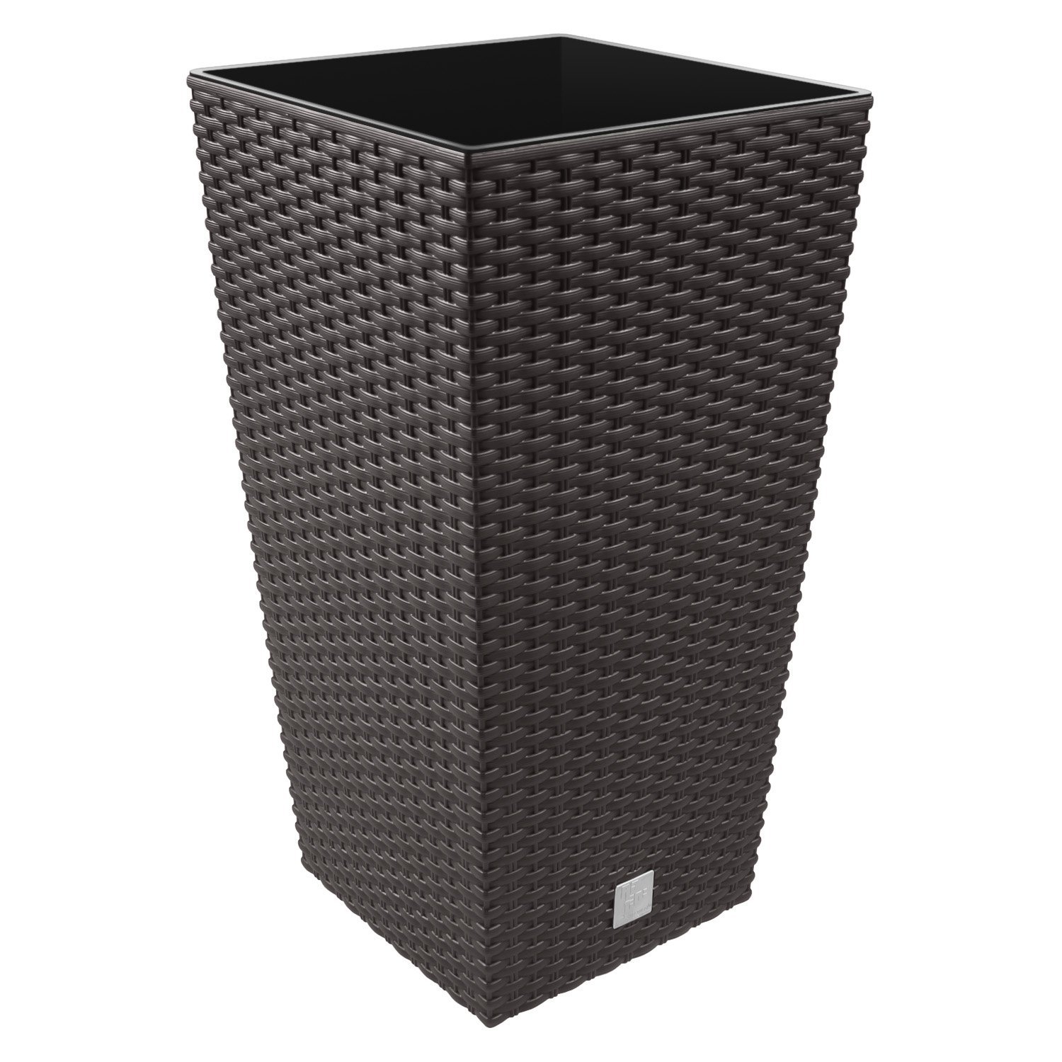 Prosper Plast Tall Rattan Plastic Flower Pot Dark Brown - 40cm x 40cm x 75cm (LWH) 91.5L Capacity Planter Suitable for Indoor and Outdoor Use