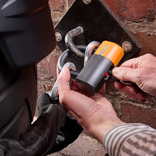 Miniatura 7 de Jekosa PBL110 - Cerradura de bicicleta resistente con 5 llaves, grillete de acero resistente a los cortes de 0.71 pulgadas, carcasa de ABS